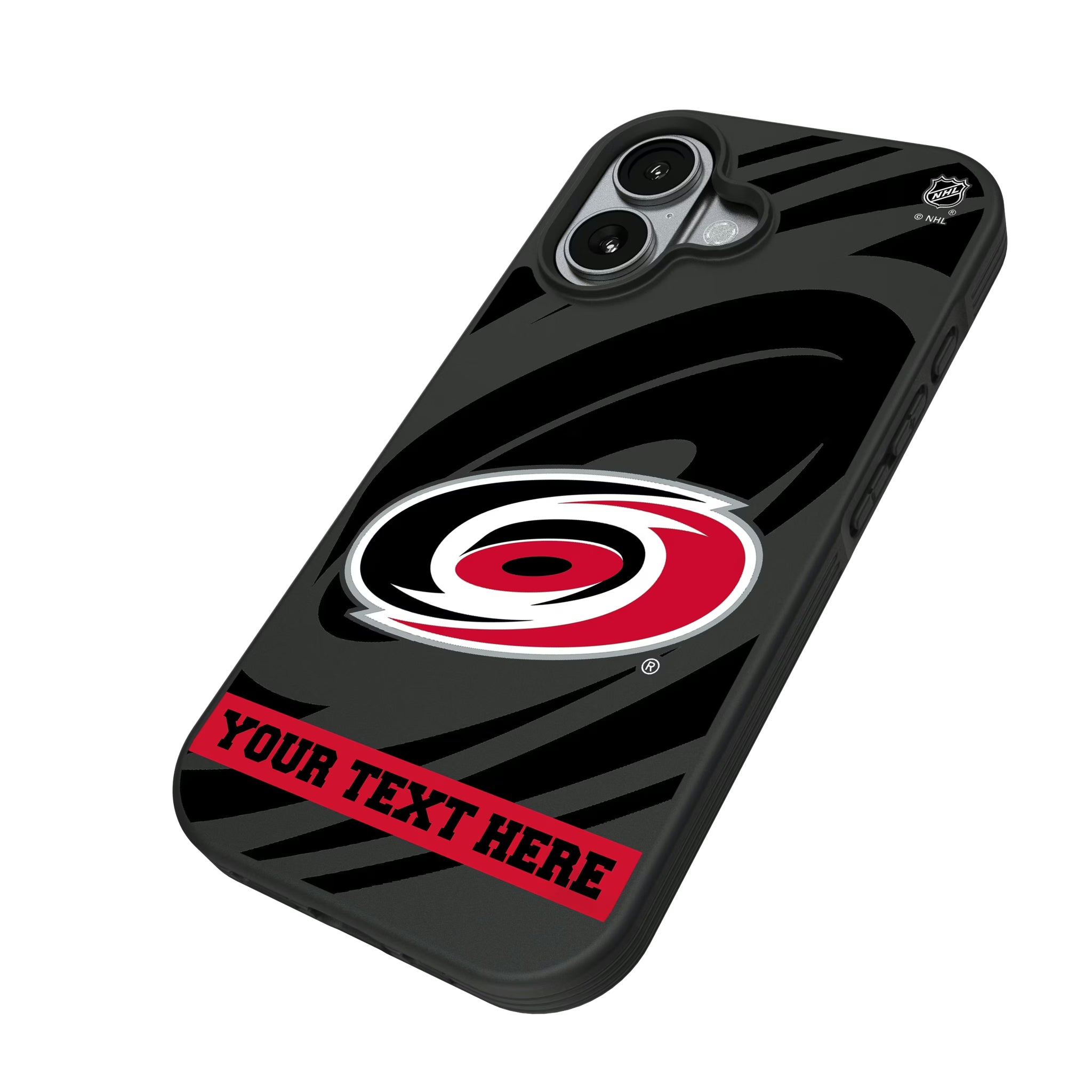 Carolina Hurricanes Personalized Tilt iPhone Bump Phone Case for Apple iPhone - Isometric View#Device_iPhone 17