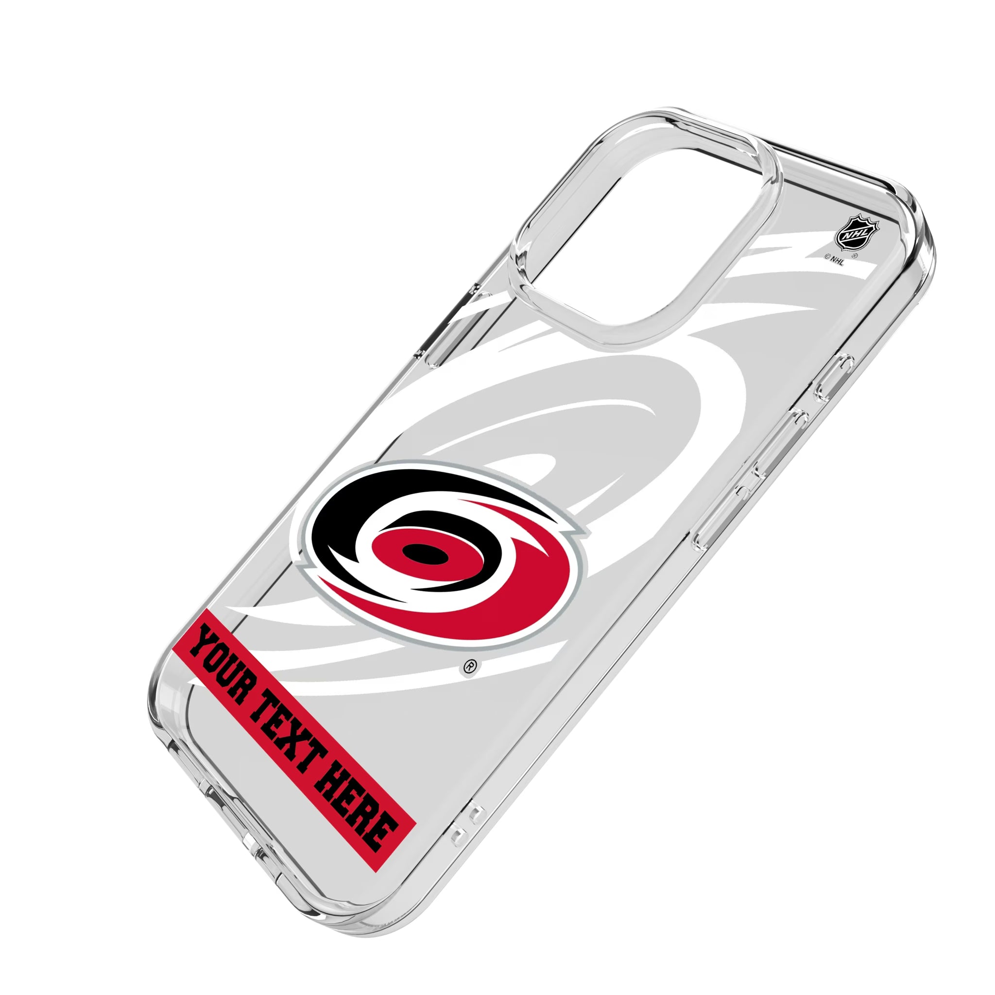 Carolina Hurricanes Personalized Tilt iPhone Clear Phone Case for Apple iPhone - Isometric View