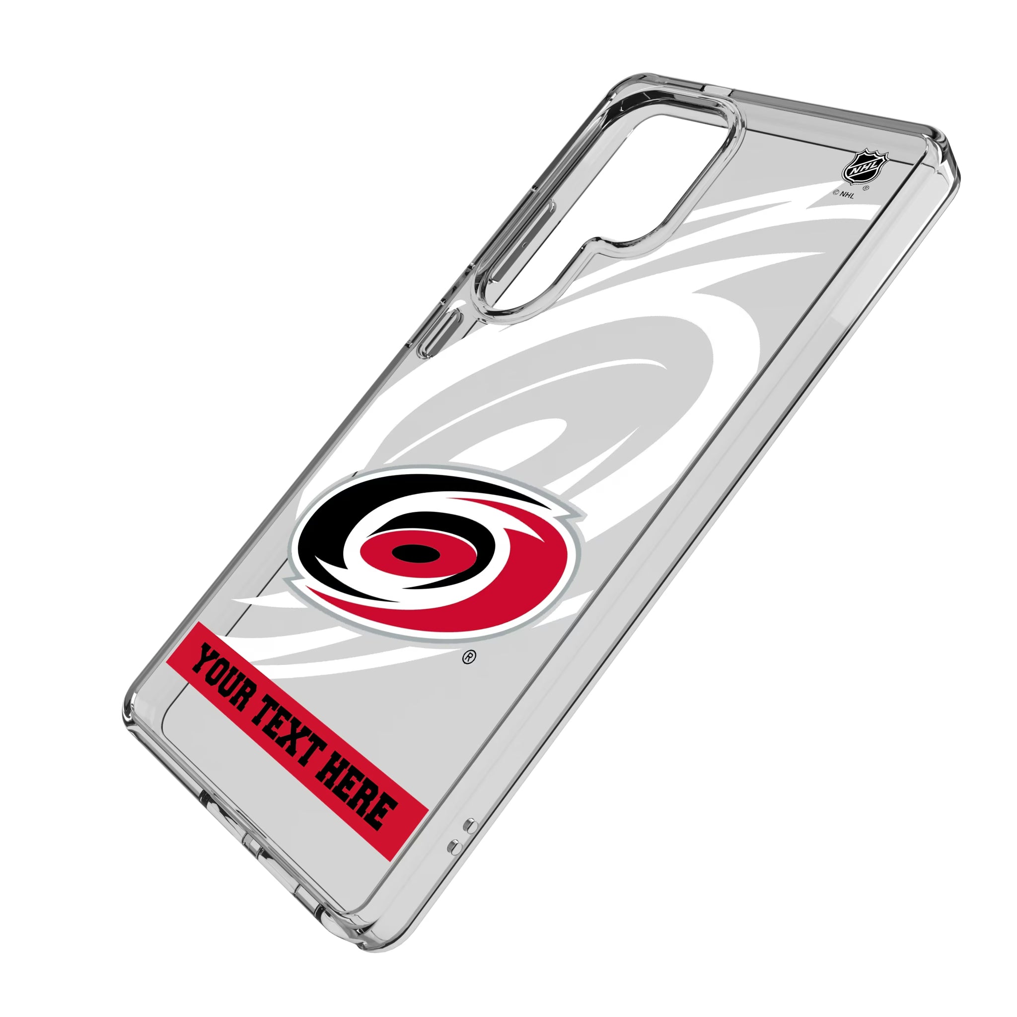 Carolina Hurricanes Personalized Tilt Galaxy Clear Phone Case for Samsung Galaxy - Isometric View