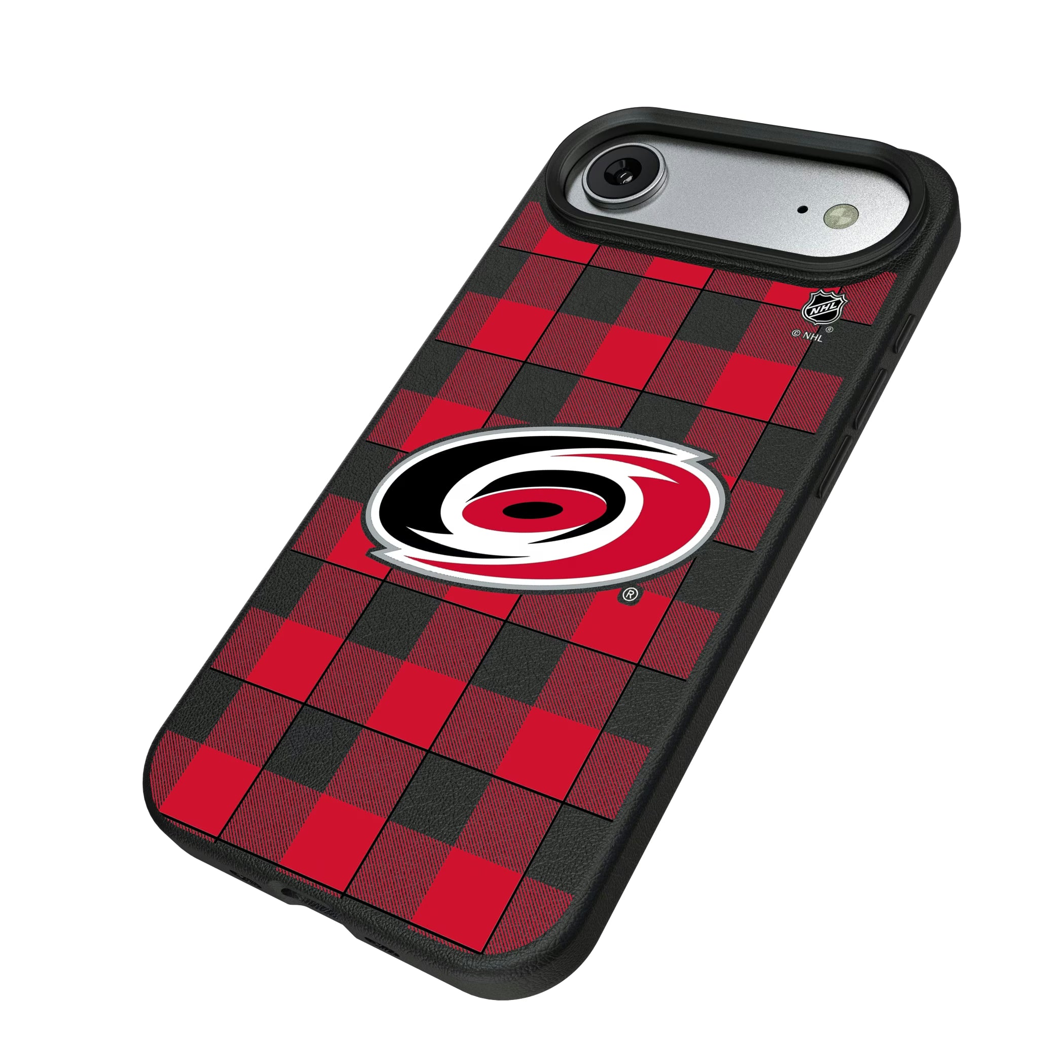Carolina Hurricanes Plaid iPhone MagSafe Compatible Phone Case for Apple iPhone - Isometric View#Device_iPhone Air