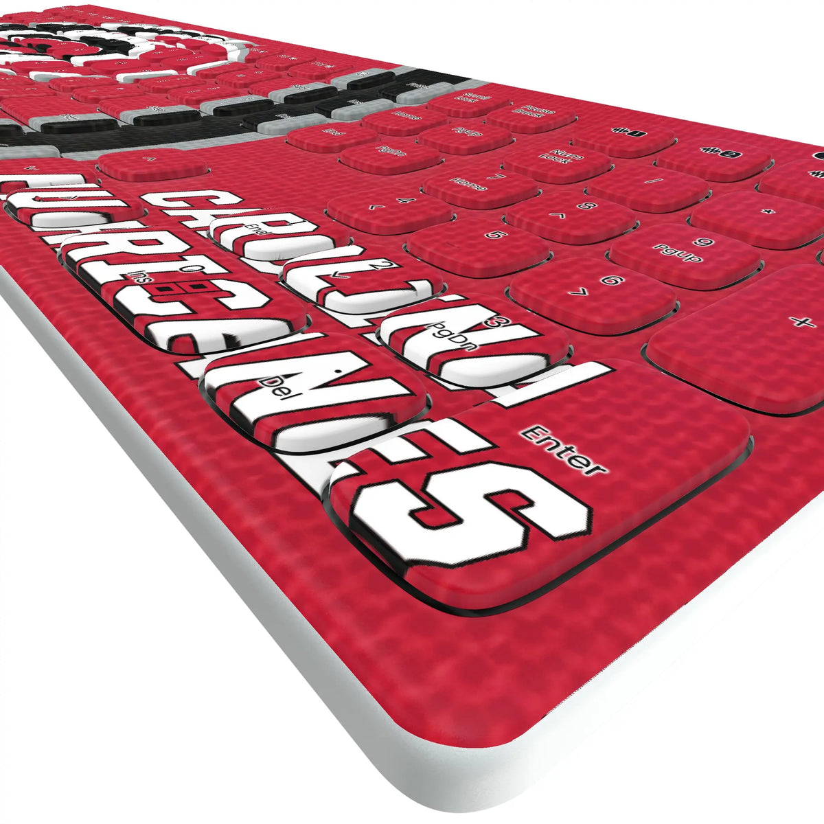 Carolina Hurricanes Stripe KKB605 Curved Wireless Keyboard - Detail