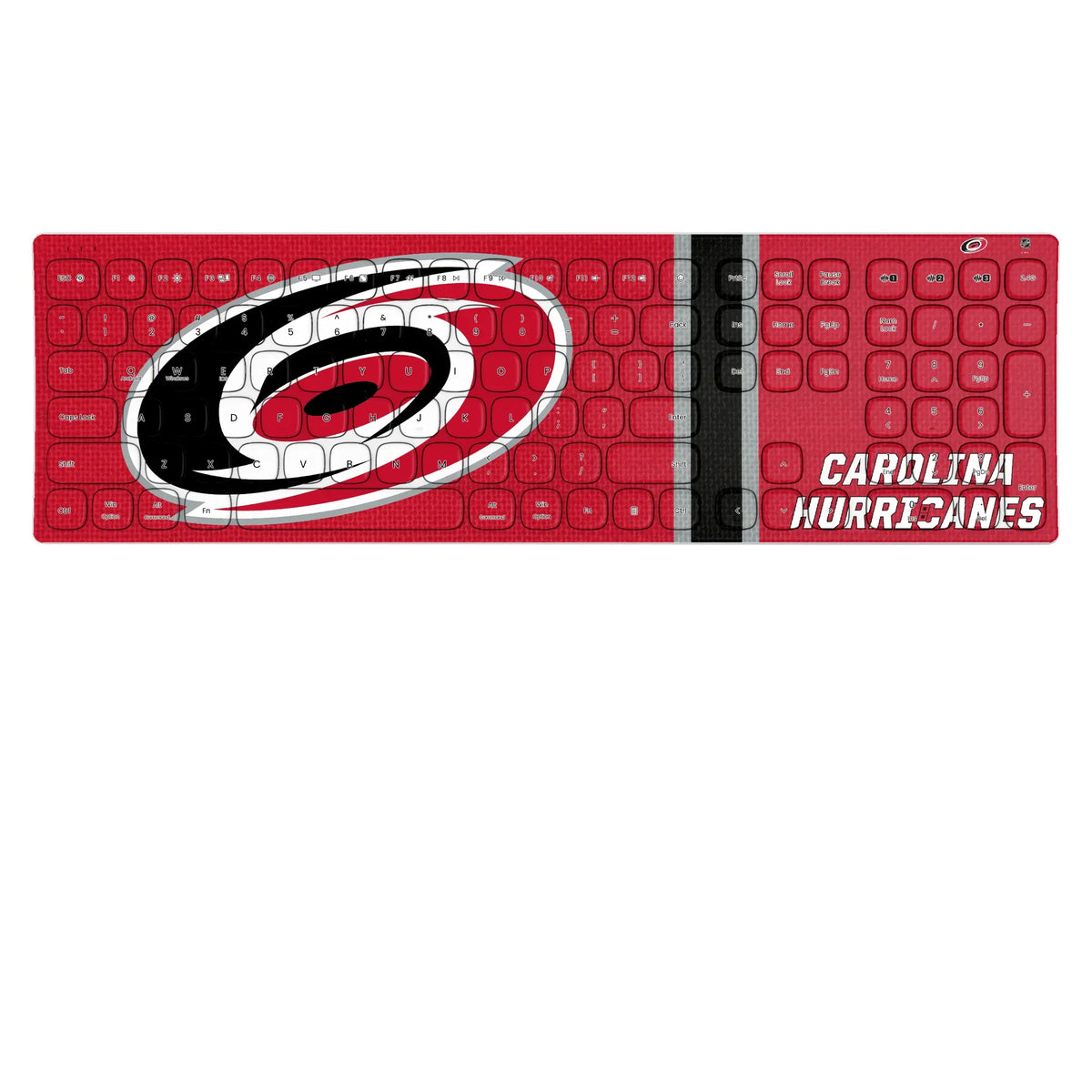 Carolina Hurricanes Stripe KKB605 Curved Wireless Keyboard