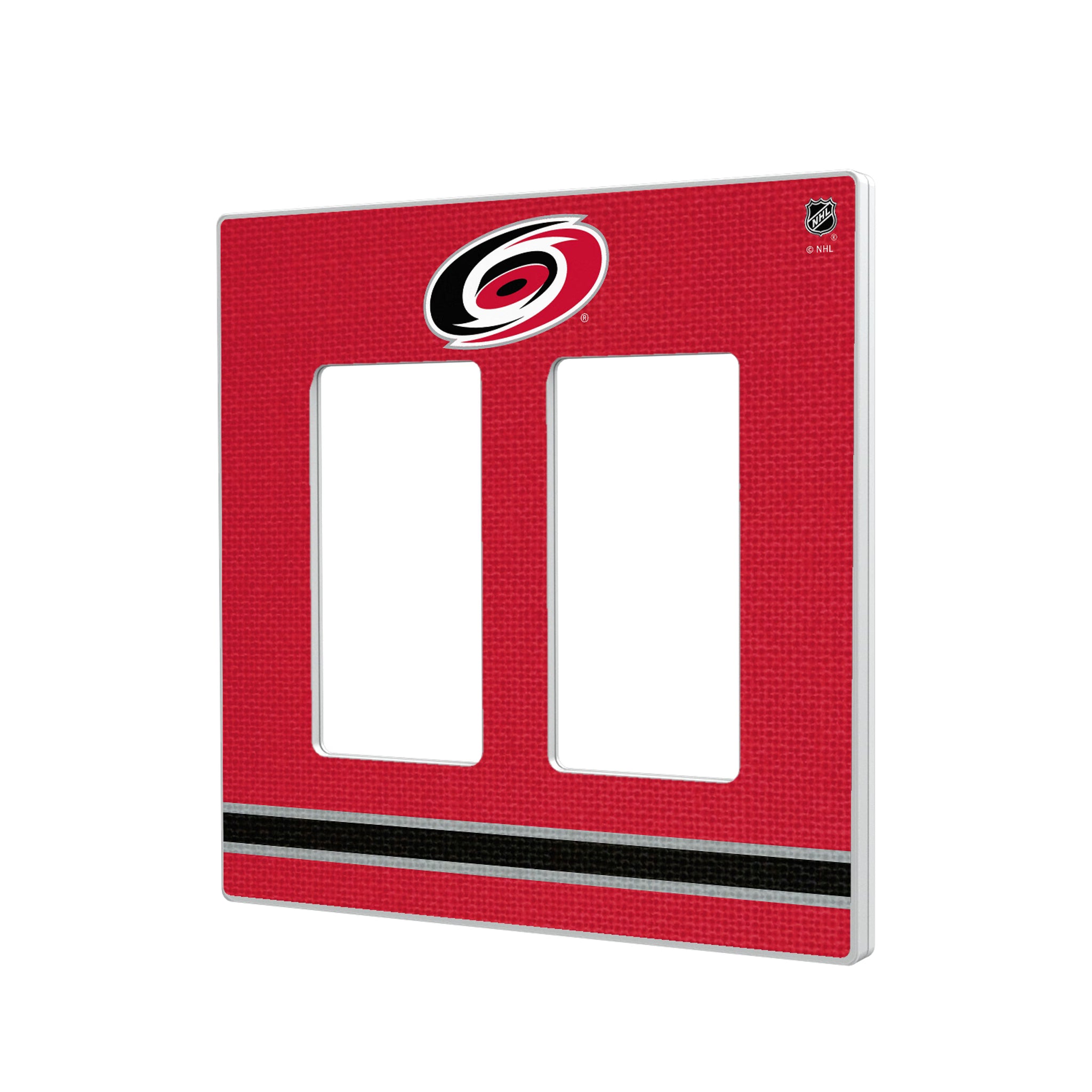 Carolina Hurricanes Stripe Hidden-Screw Light Switch Plate#Style_Double Rocker