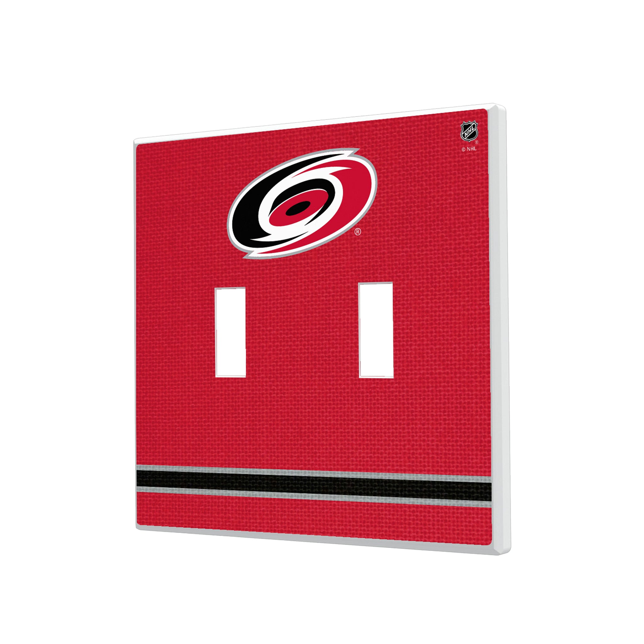 Carolina Hurricanes Stripe Hidden-Screw Light Switch Plate#Style_Double Toggle