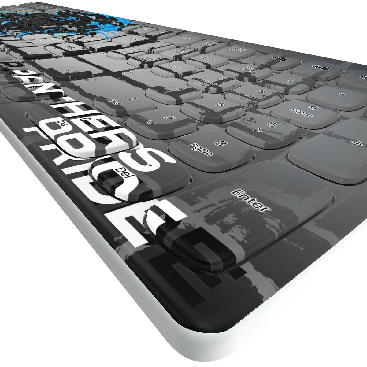 Carolina Panthers Brick KKB605 Curved Wireless Keyboard - Detail