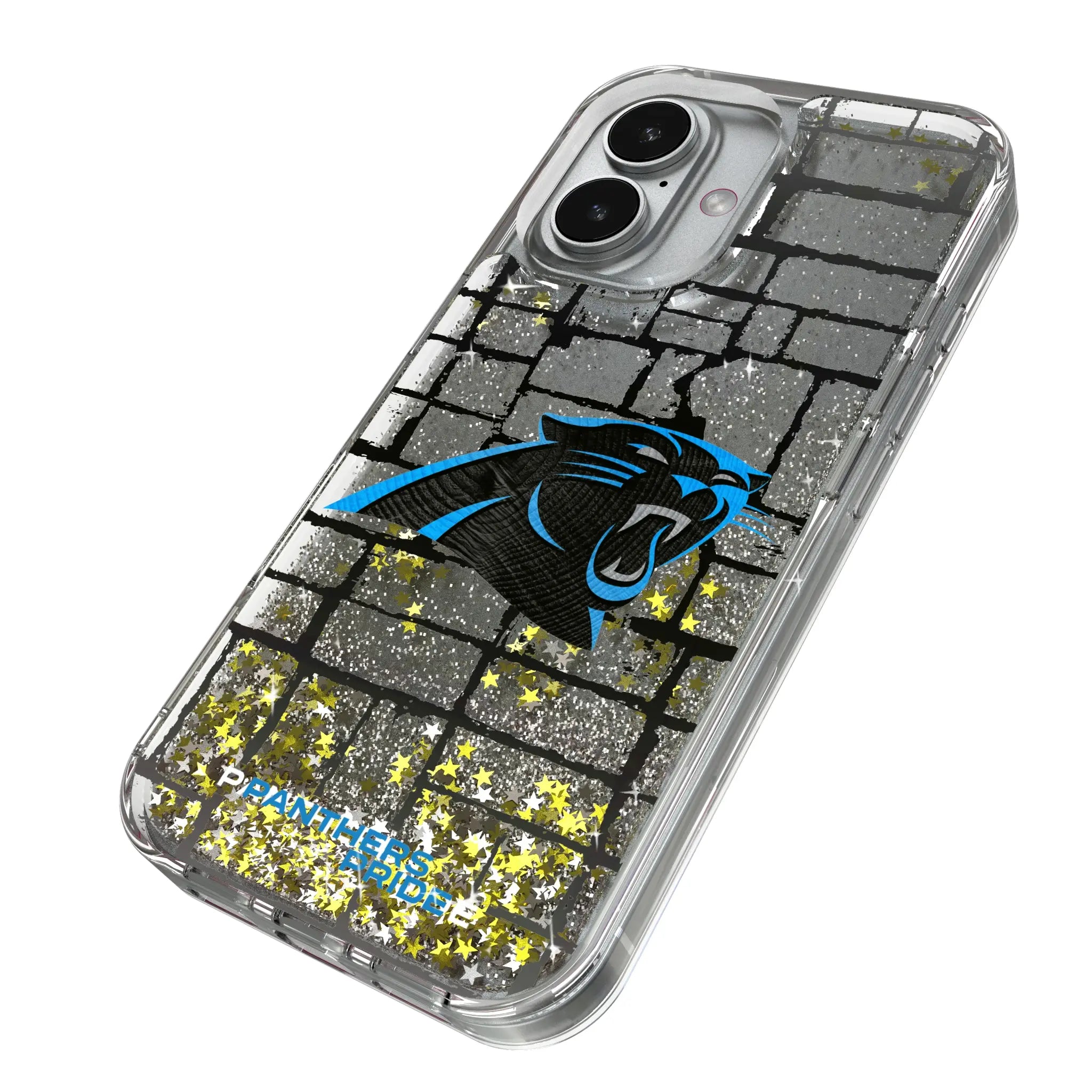 Carolina Panthers Brick iPhone Glitter Phone Case for Apple iPhone - Isometric View
