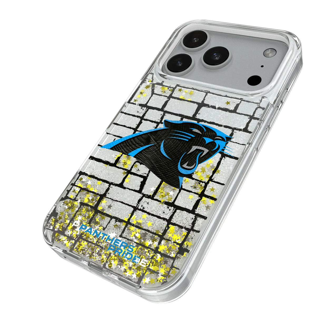 Carolina Panthers Brick iPhone Glitter Phone Case for Apple iPhone - Isometric View#Device_iPhone 18 Pro
