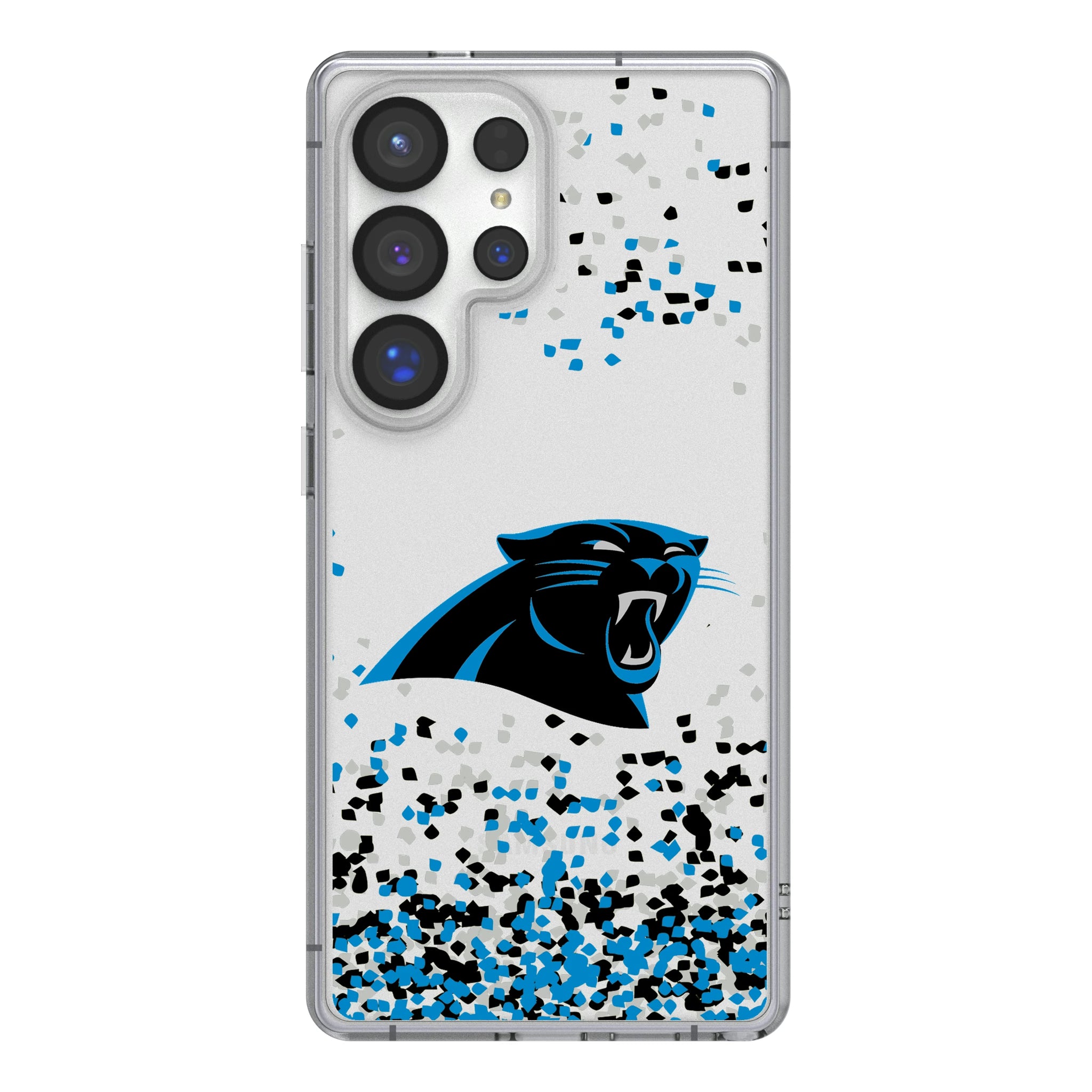 Carolina Panthers Confetti Galaxy Clear Phone Case for Samsung Galaxy