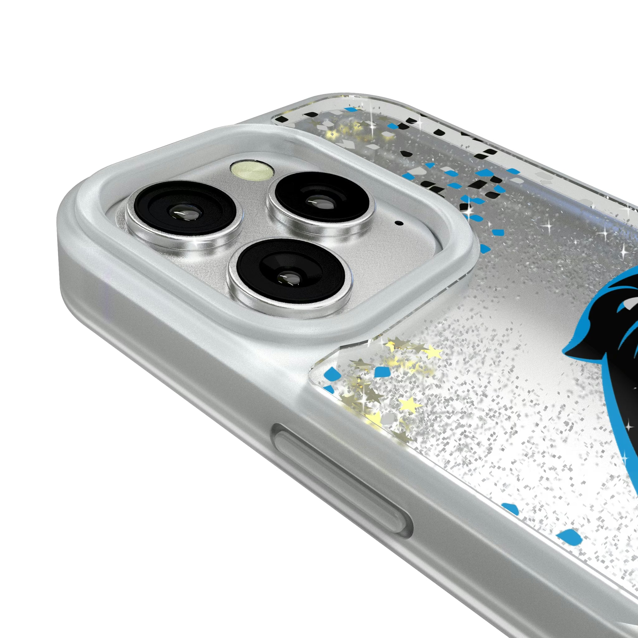 Carolina Panthers Confetti iPhone Glitter Phone Case for Apple iPhone - Detail#Device_iPhone 16 Pro