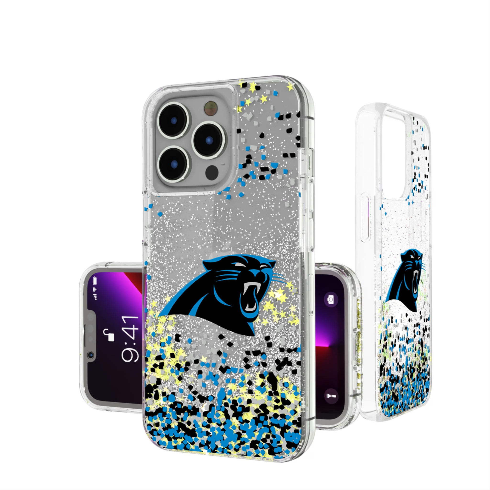 Carolina Panthers Confetti iPhone Glitter Phone Case for Apple iPhone