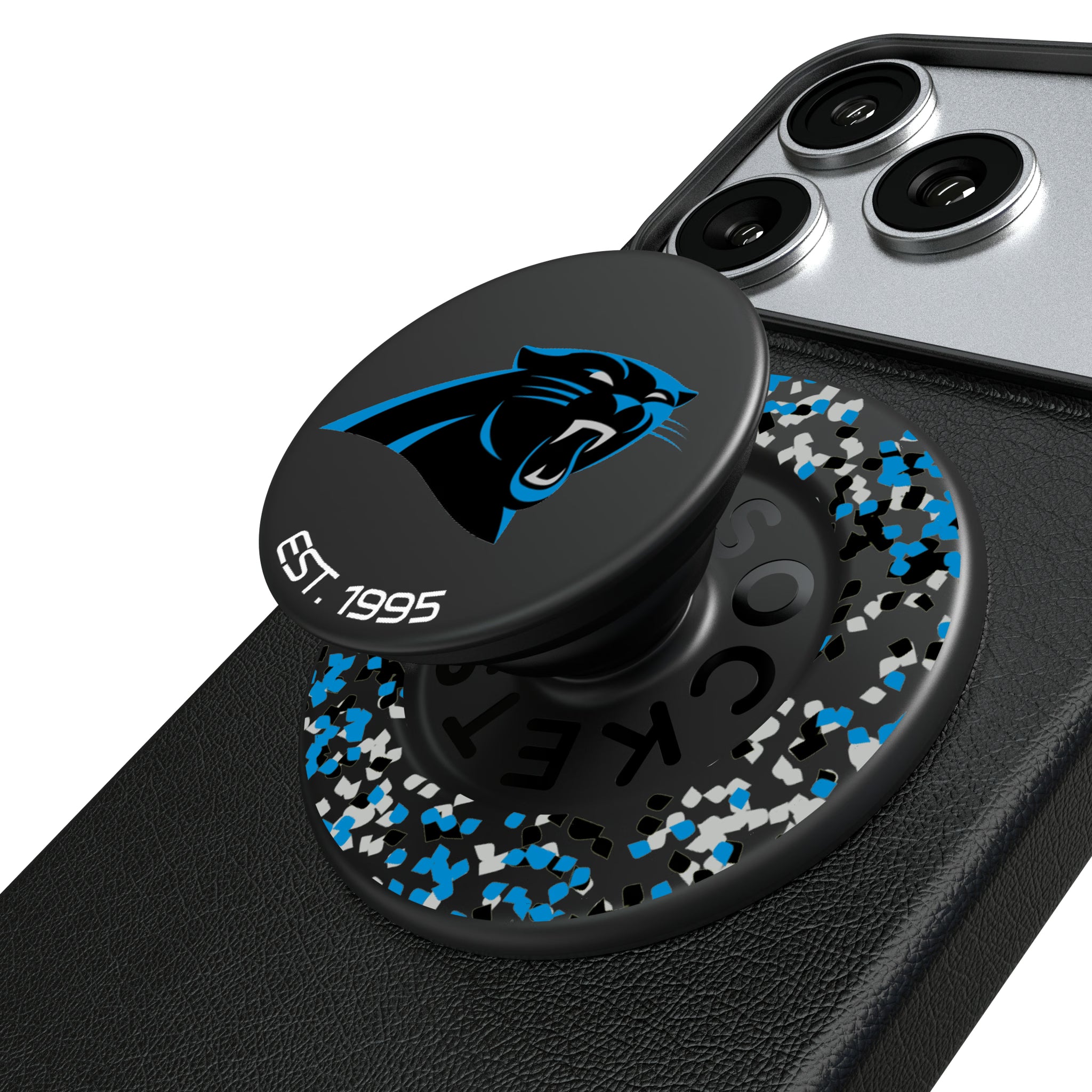 Carolina Panthers Confetti Popsockets Round Magnetic