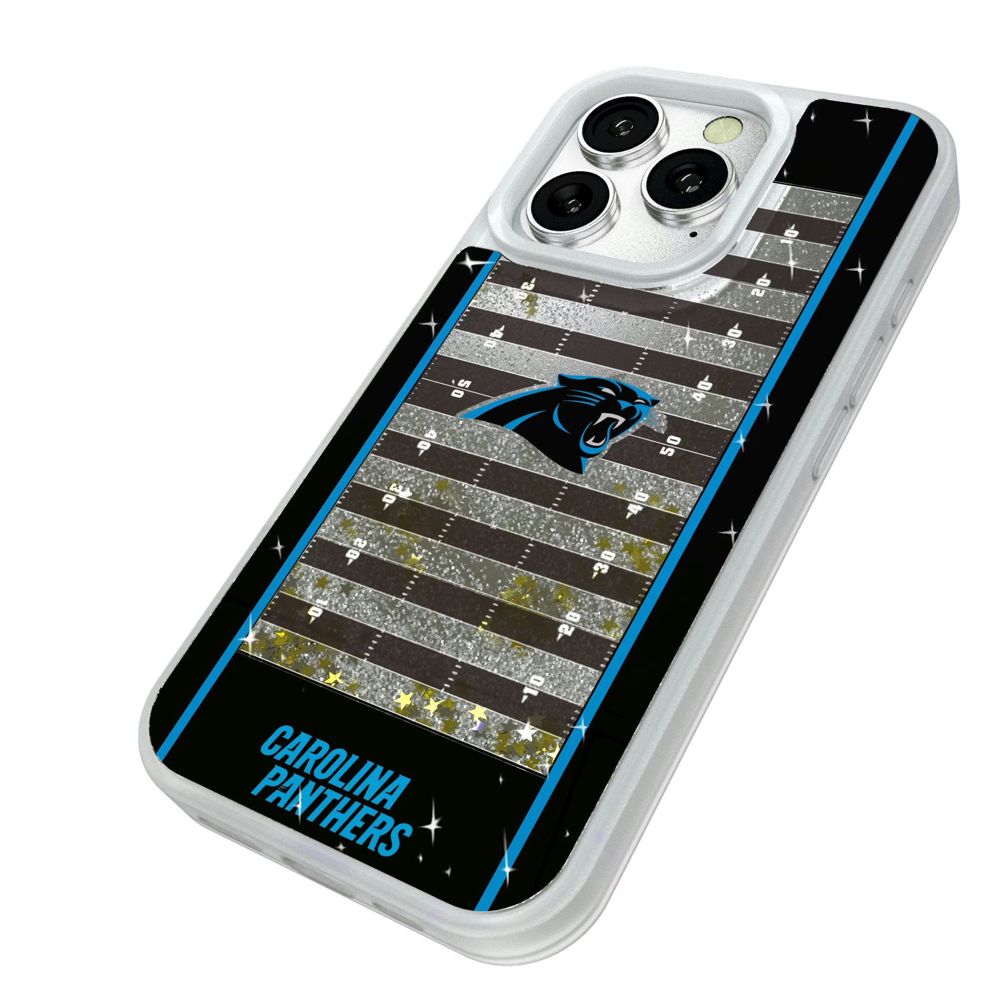 Carolina Panthers Field iPhone Glitter Phone Case for Apple iPhone - Isometric View#Device_iPhone 16 Pro