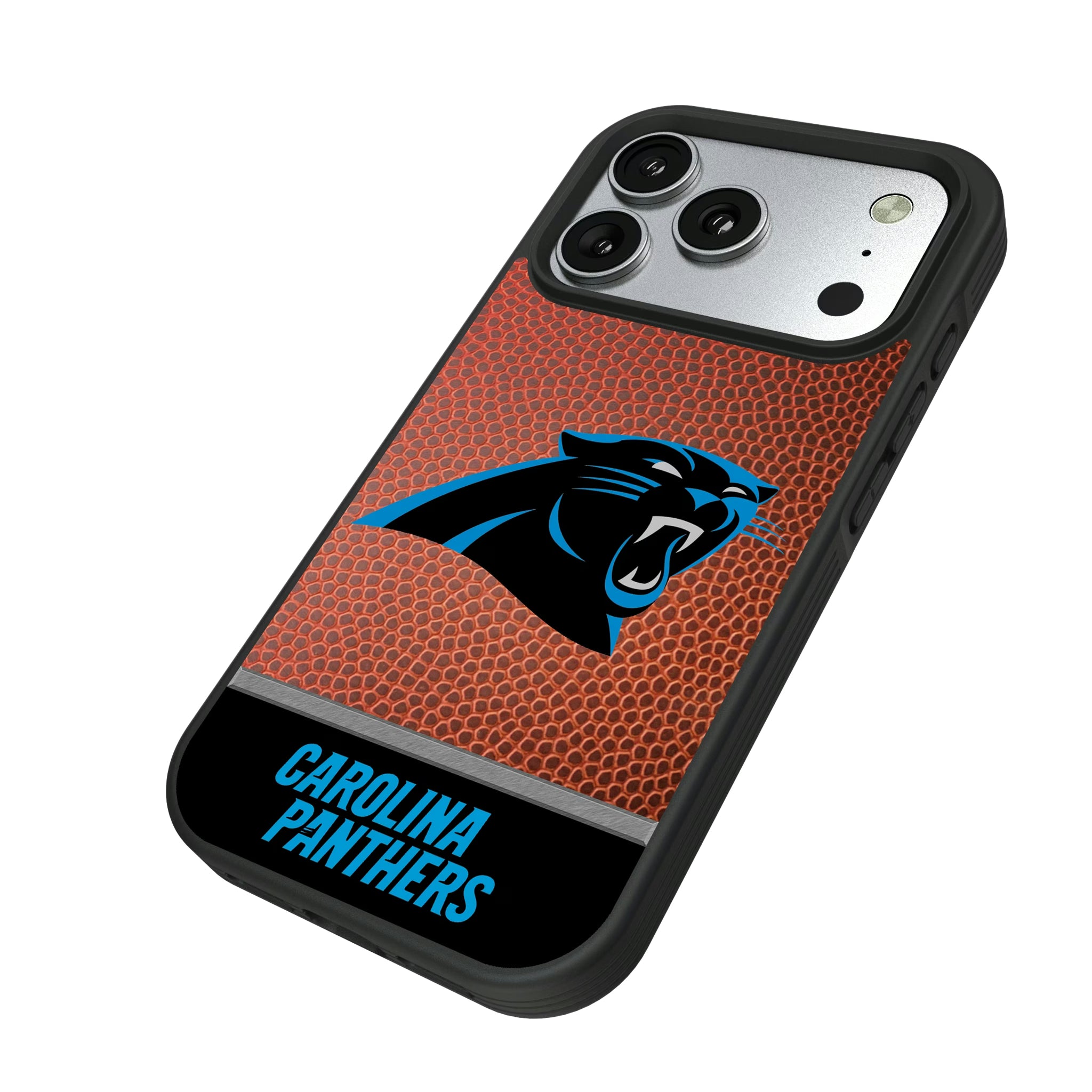 Carolina Panthers Football Wordmark iPhone Bump Phone Case for Apple iPhone - Isometric View#Device_iPhone 17 Pro