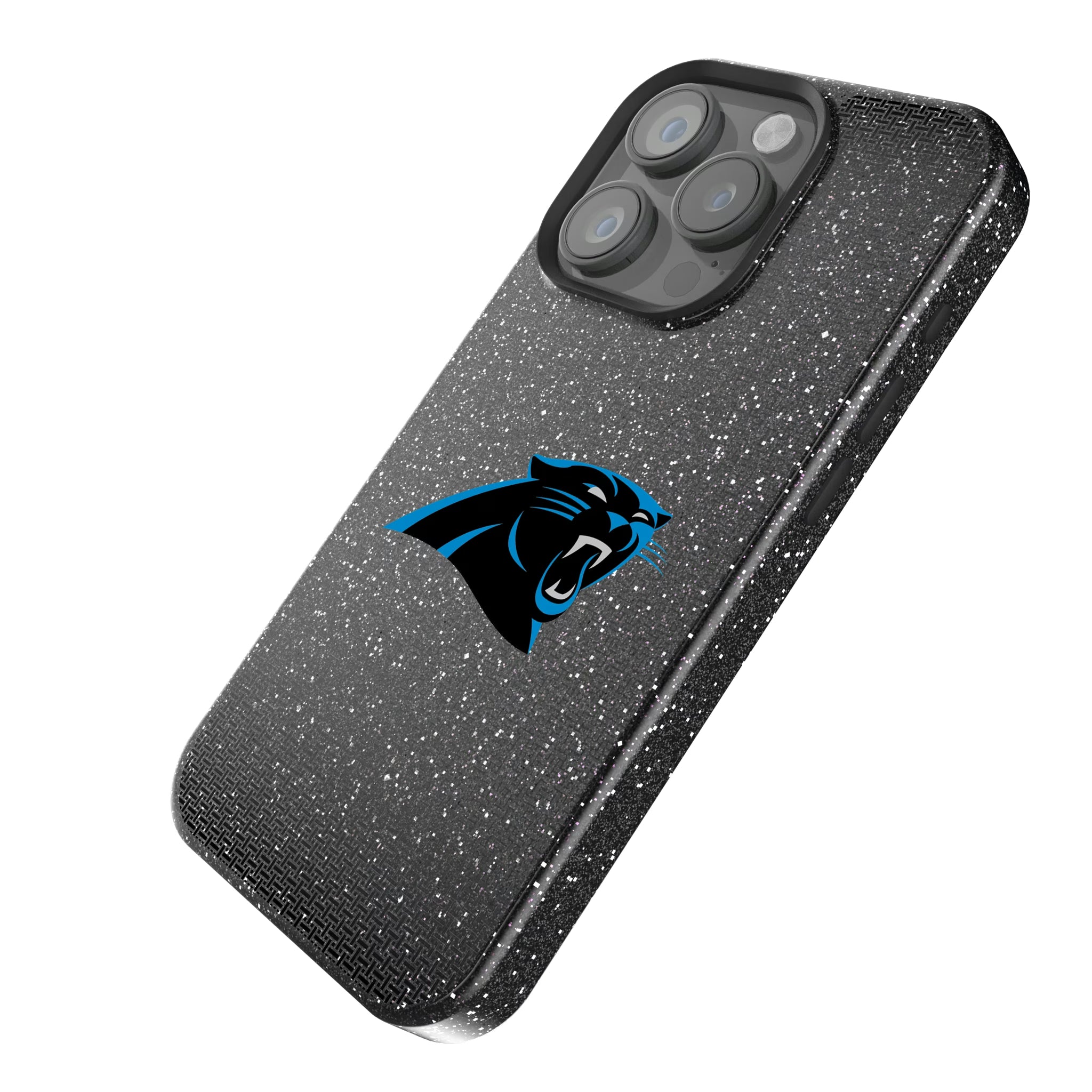 Carolina Panthers Linen iPhone Bling Phone Case for Apple iPhone - Isometric View