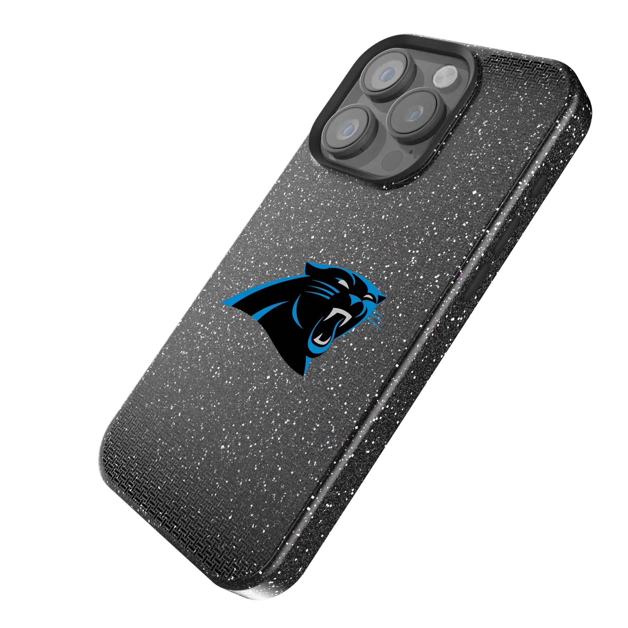 Carolina Panthers Linen iPhone Bling Phone Case for Apple iPhone - Isometric View