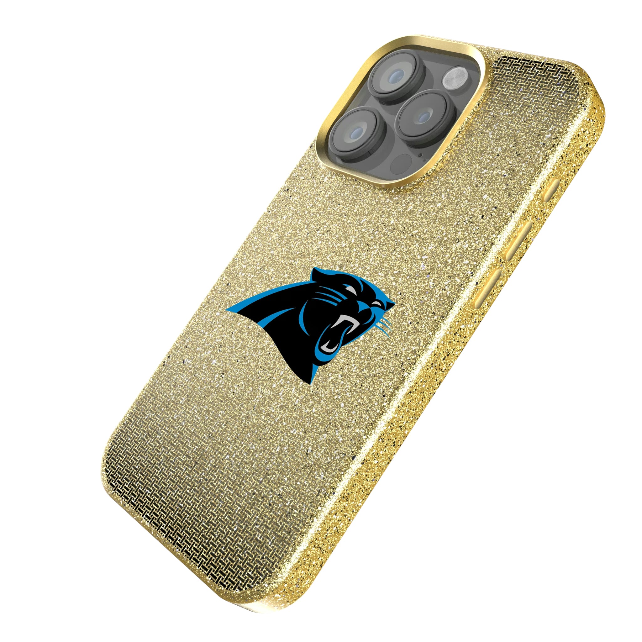 Carolina Panthers Linen iPhone Bling Phone Case for Apple iPhone - Isometric View