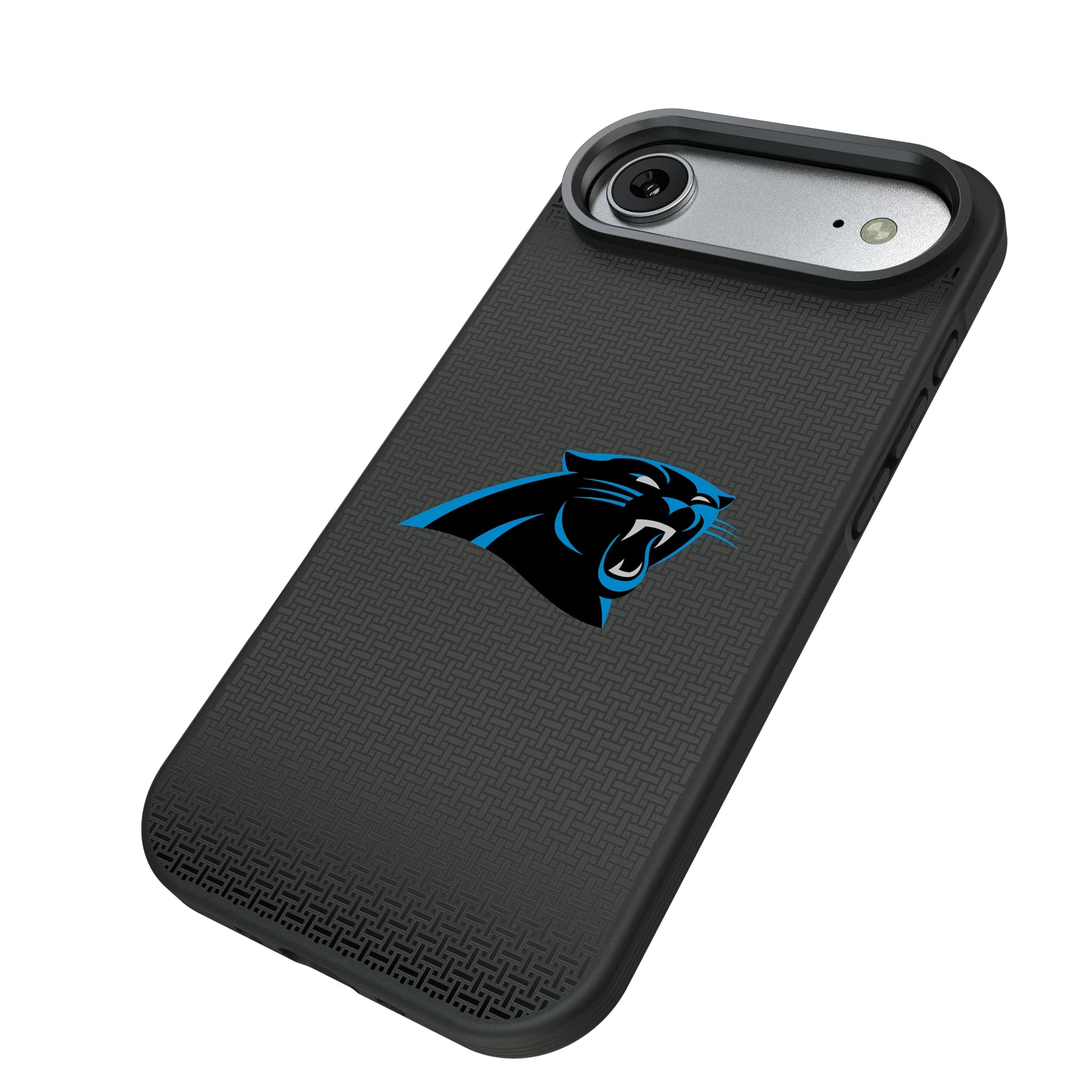 Carolina Panthers Linen iPhone Bump Phone Case for Apple iPhone - Isometric View#Device_iPhone Air