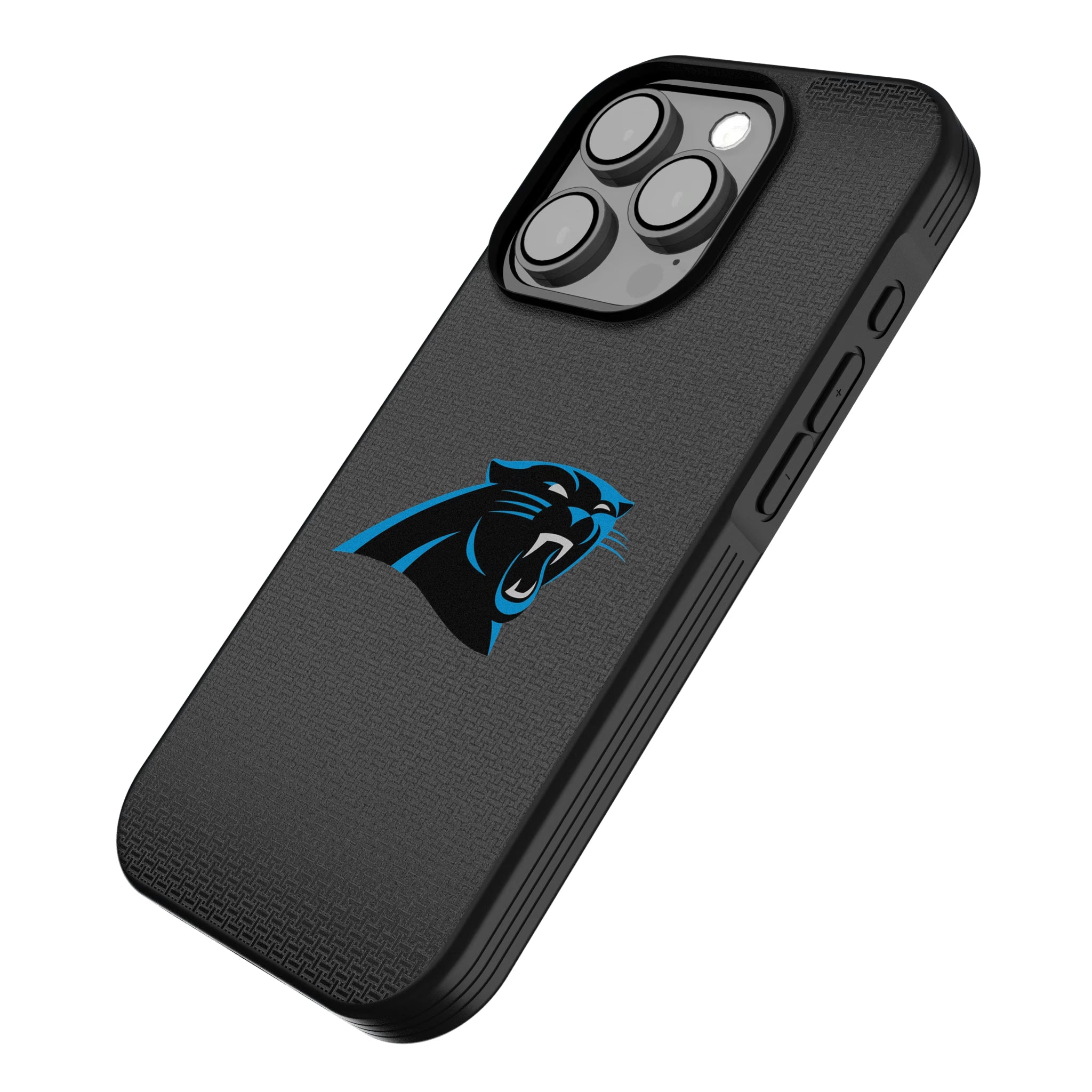 Carolina Panthers Linen iPhone Bump Phone Case for Apple iPhone - Isometric View