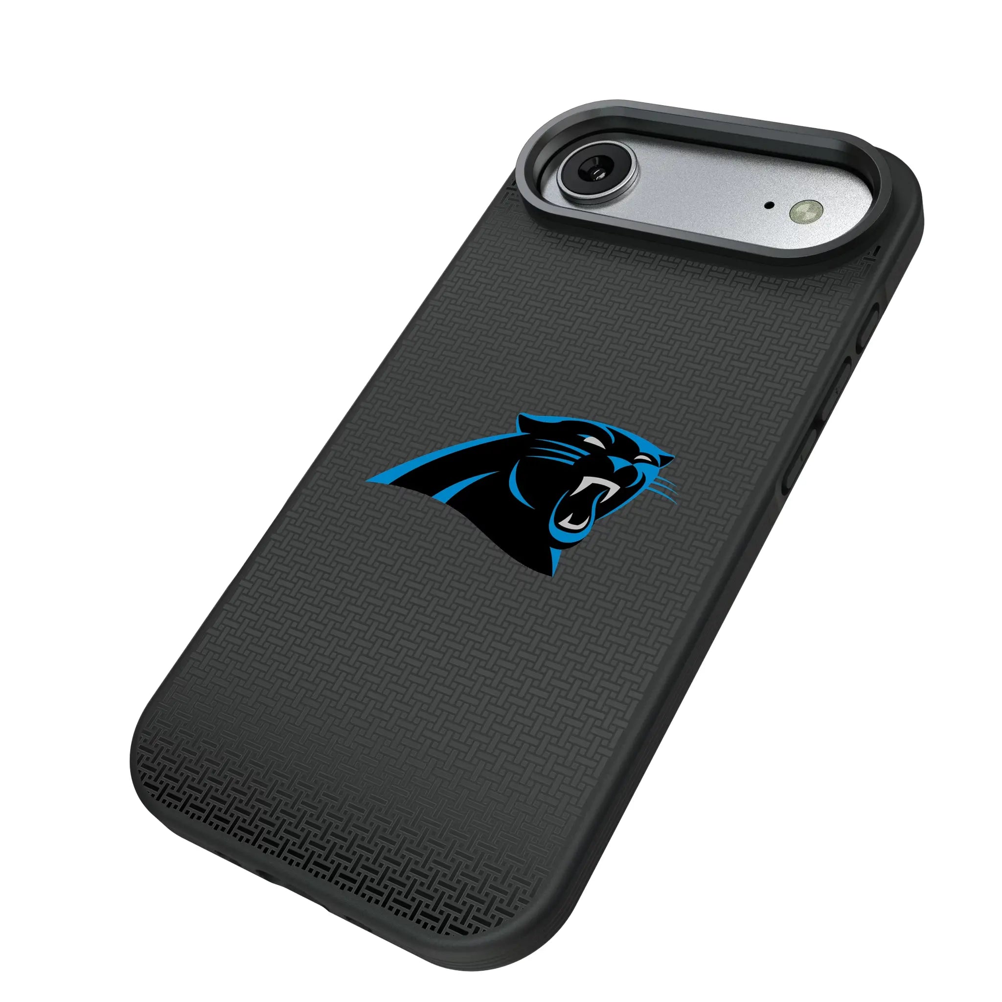 Carolina Panthers Linen iPhone Bump Phone Case for Apple iPhone - Isometric View#Device_iPhone Air