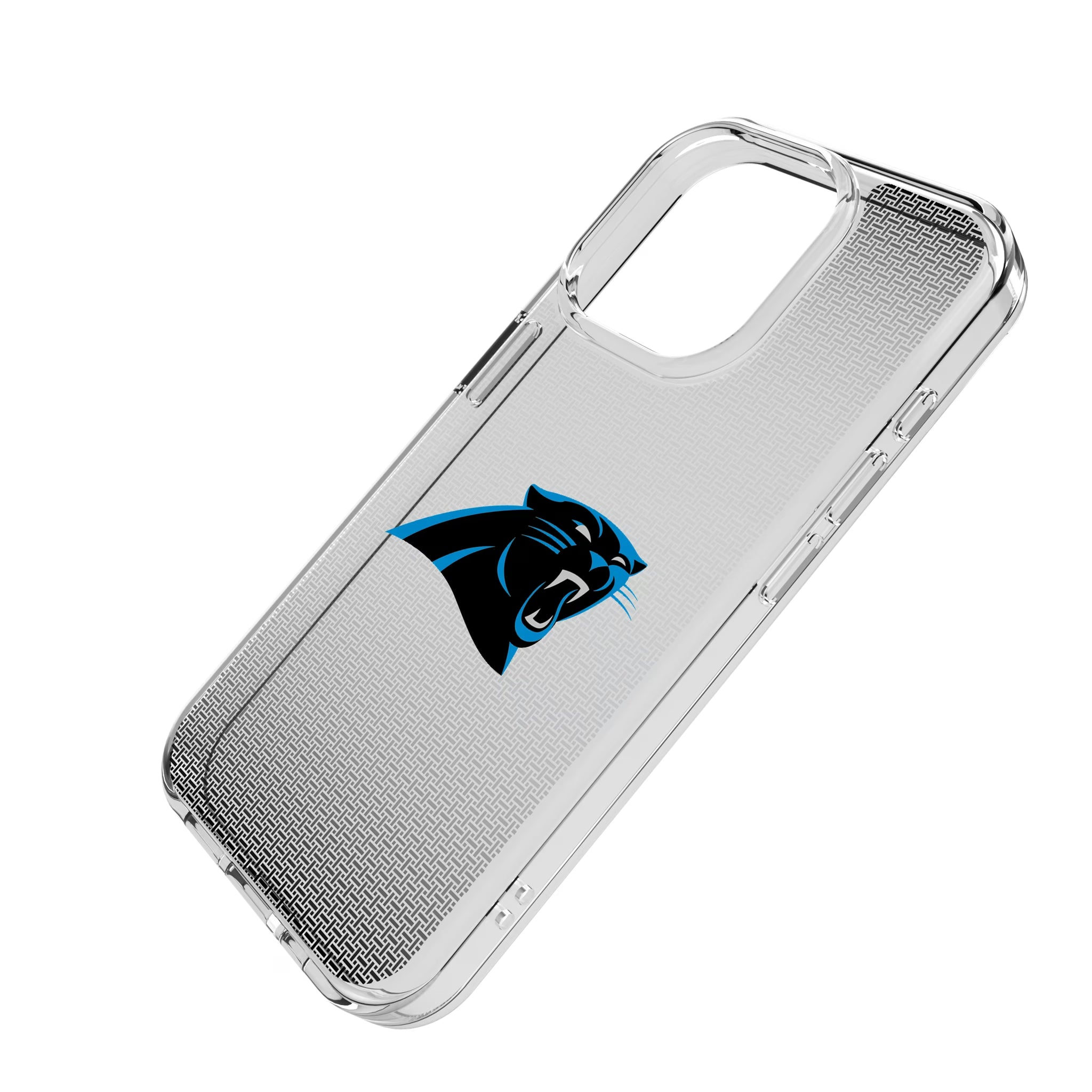 Carolina Panthers Linen iPhone Clear Phone Case for Apple iPhone - Isometric View