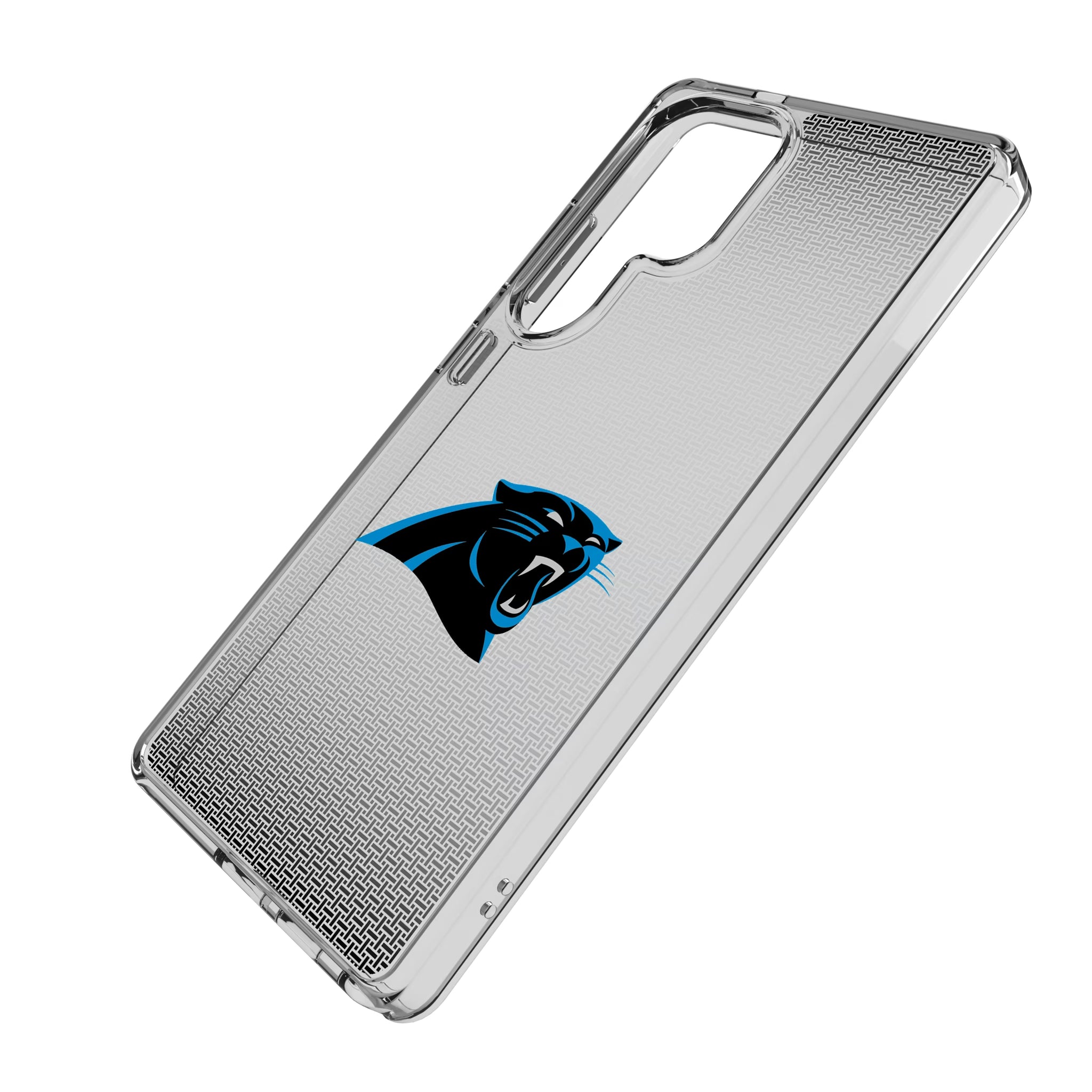 Carolina Panthers Linen Galaxy Clear Phone Case for Samsung Galaxy - Isometric View