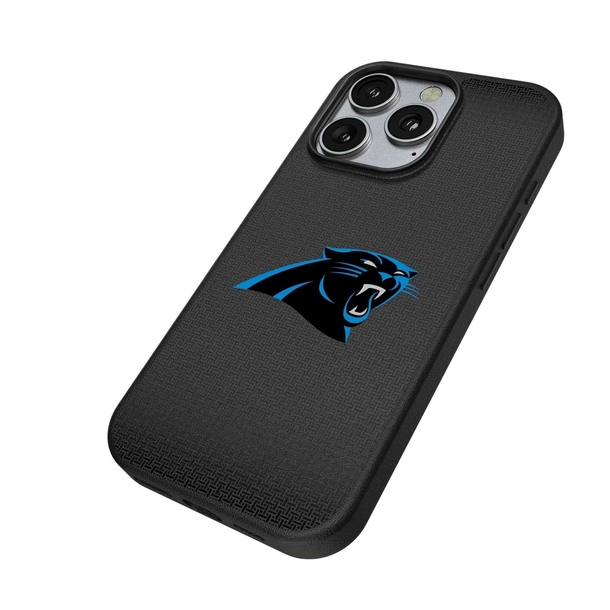 Carolina Panthers Linen iPhone MagSafe Compatible Phone Case for Apple iPhone - Isometric View