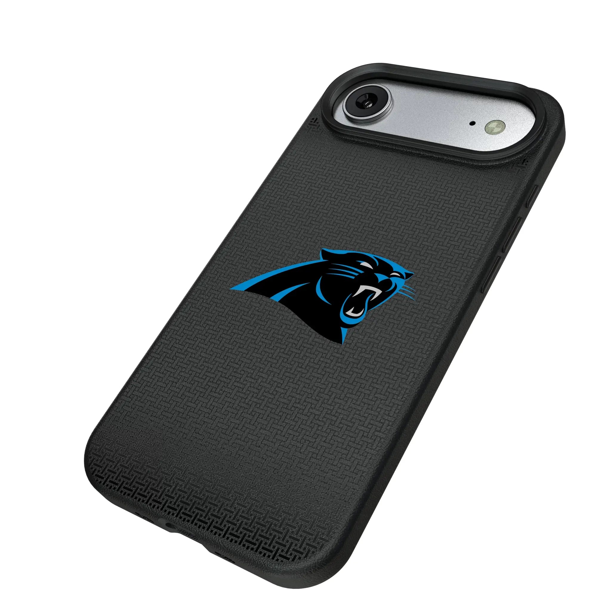 Carolina Panthers Linen iPhone MagSafe Compatible Phone Case for Apple iPhone - Isometric View#Device_iPhone Air