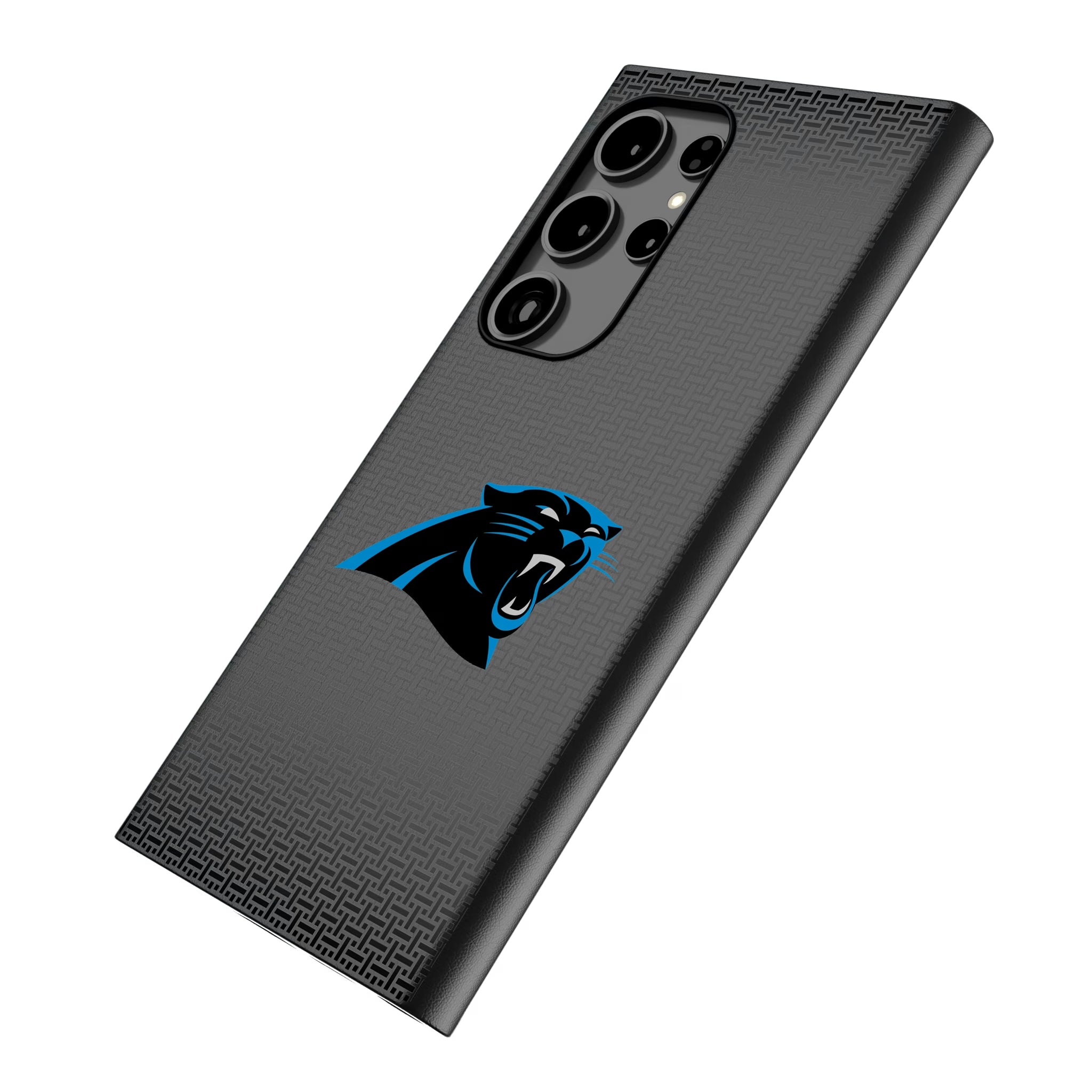 Carolina Panthers Linen Galaxy MagSafe Compatible Phone Case for Samsung Galaxy - Isometric View