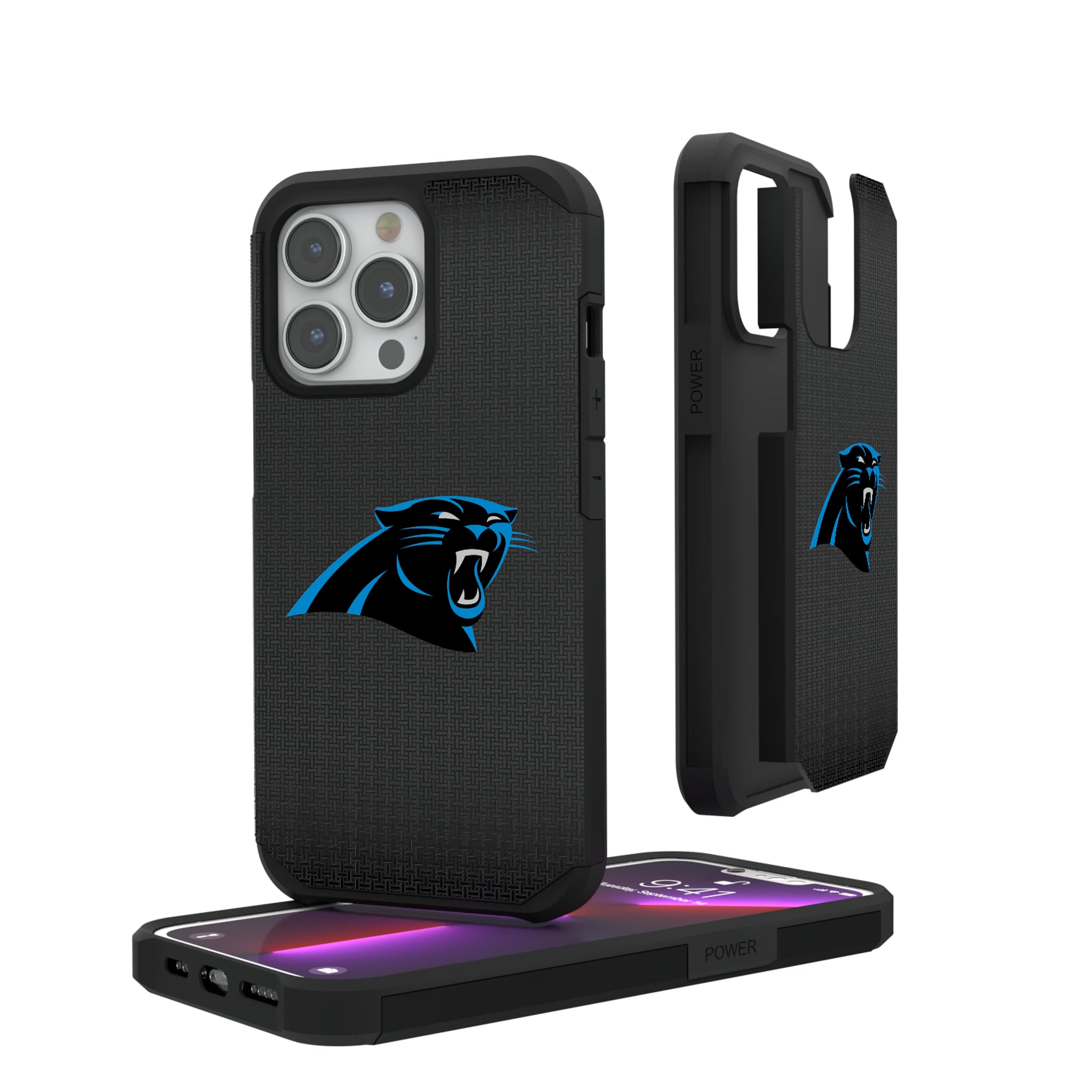 Carolina Panthers Linen iPhone Rugged Phone Case for Apple iPhone#Device_iPhone 13 Pro