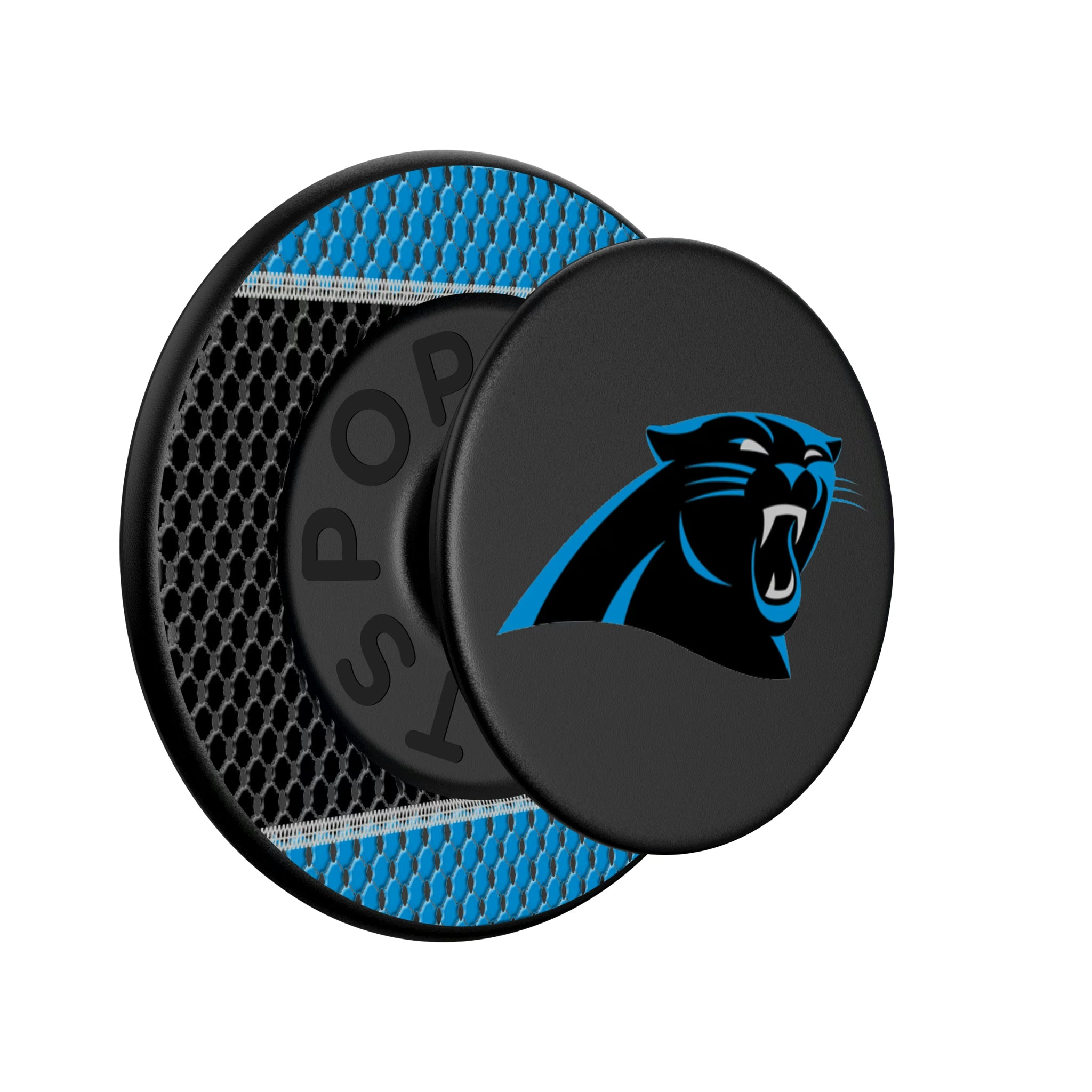 Carolina Panthers Mesh Popsockets Round Magnetic - Isometric View