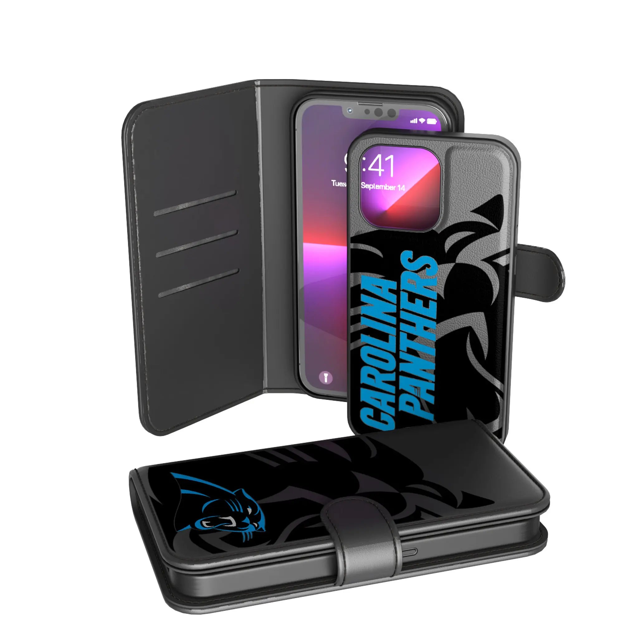 Carolina Panthers Monocolor Tilt iPhone Wallet Phone Case for Apple iPhone