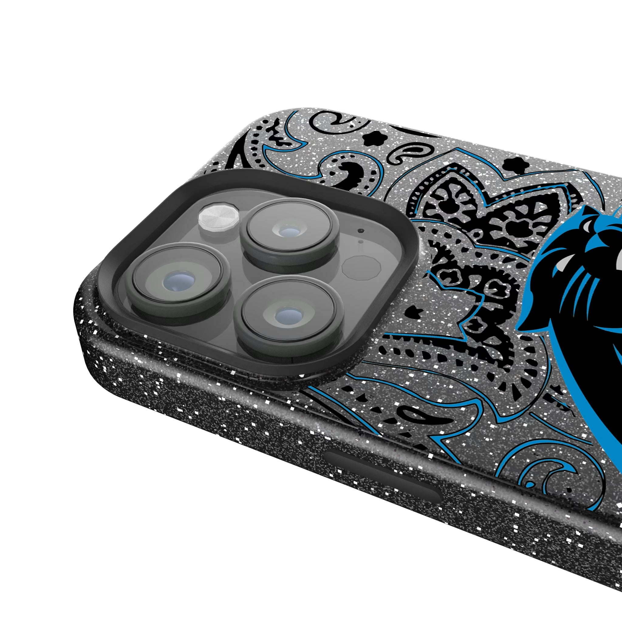 Carolina Panthers Paisley iPhone Bling Phone Case for Apple iPhone - Detail