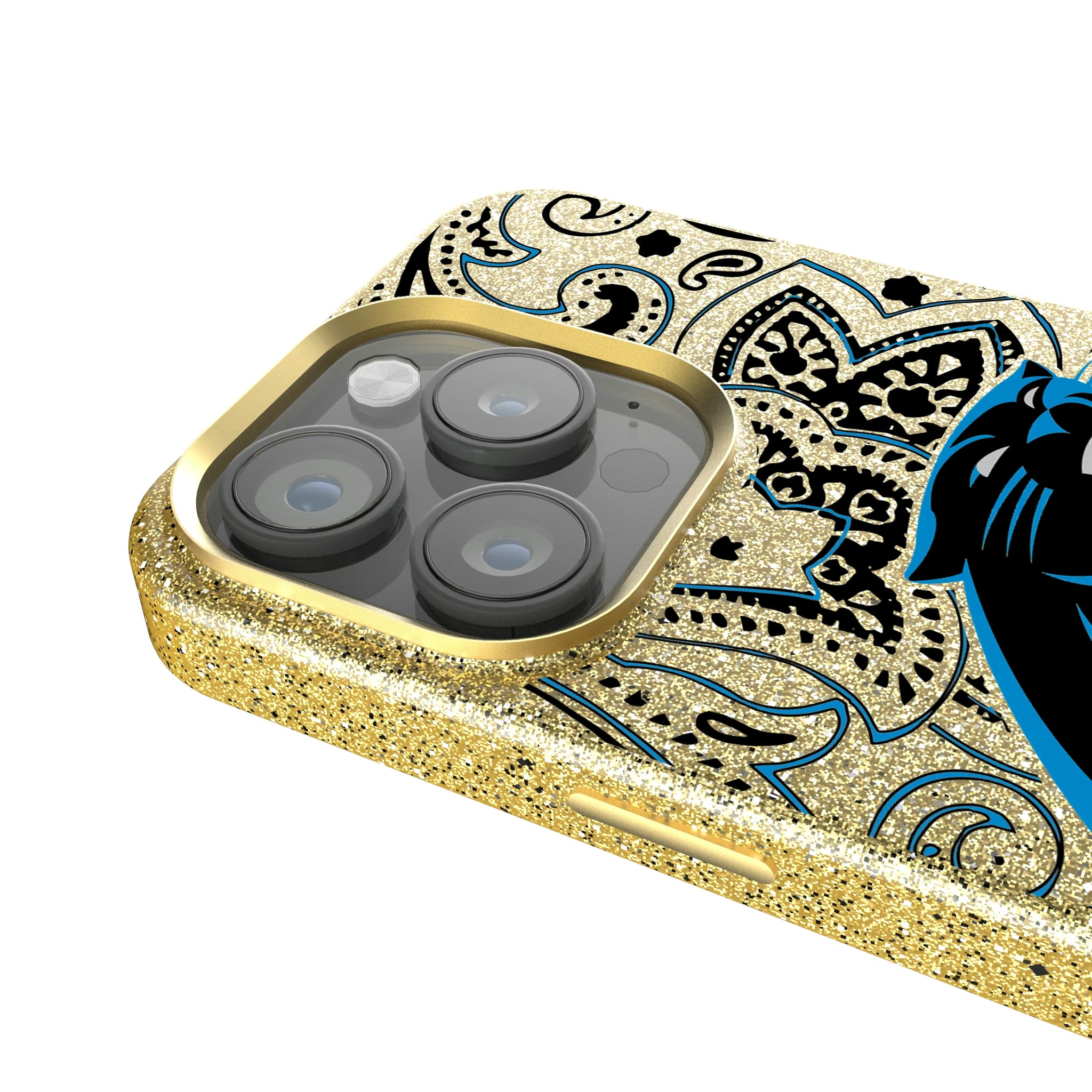 Carolina Panthers Paisley iPhone Bling Phone Case for Apple iPhone - Detail