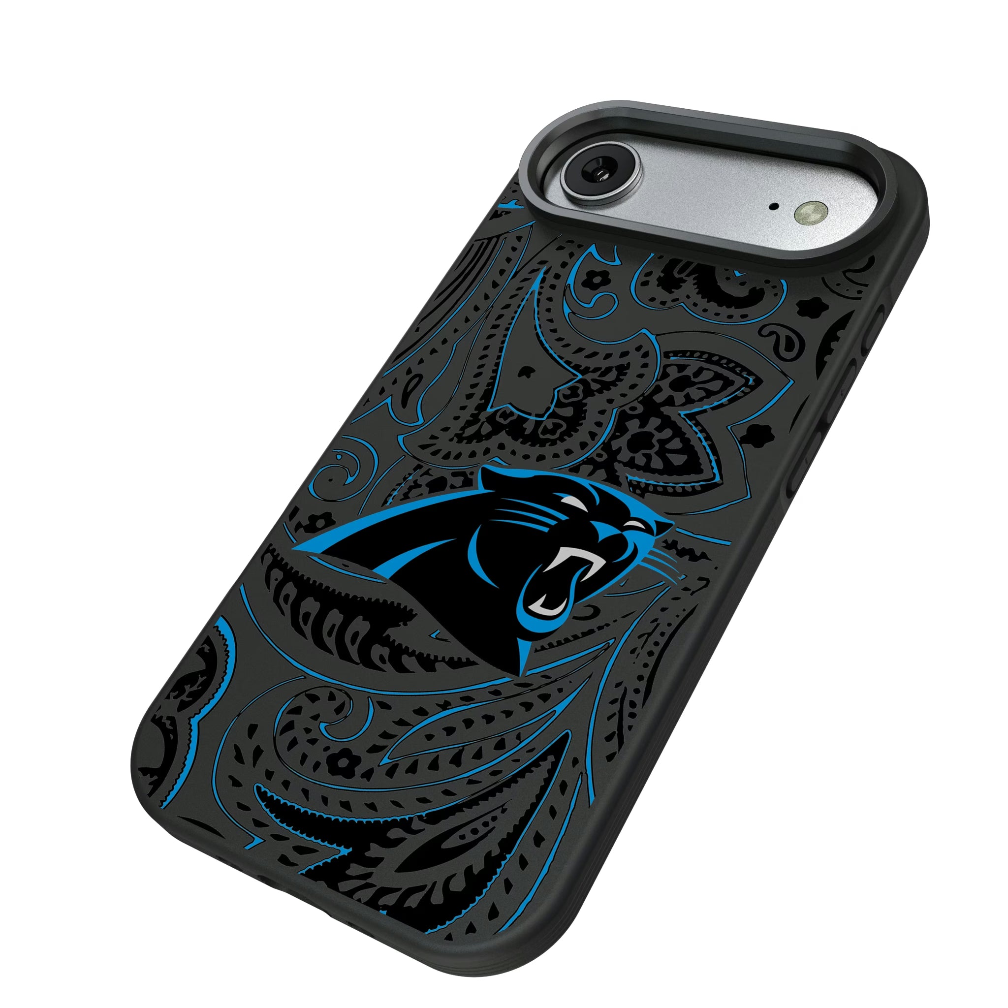 Carolina Panthers Paisley iPhone Bump Phone Case for Apple iPhone - Isometric View#Device_iPhone Air