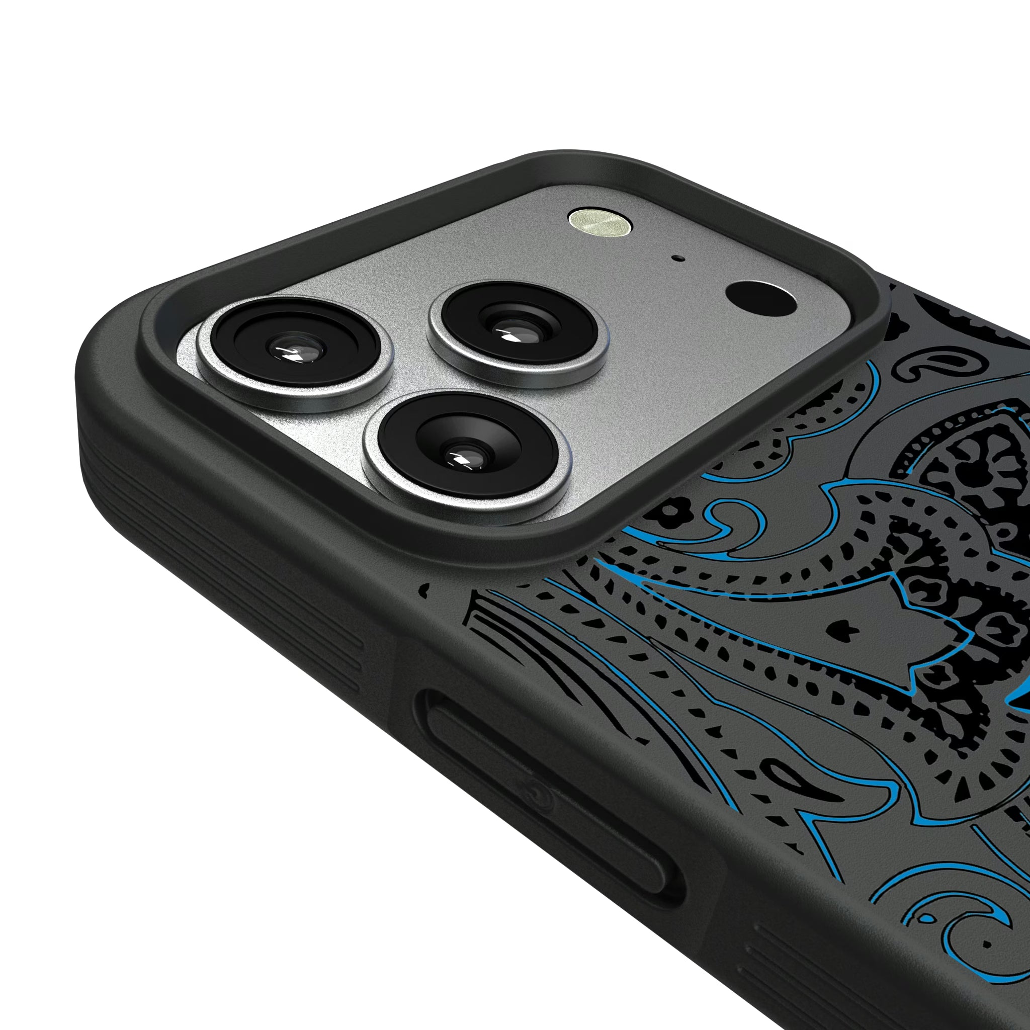 Carolina Panthers Paisley iPhone Bump Phone Case for Apple iPhone - Detail#Device_iPhone 17 Pro