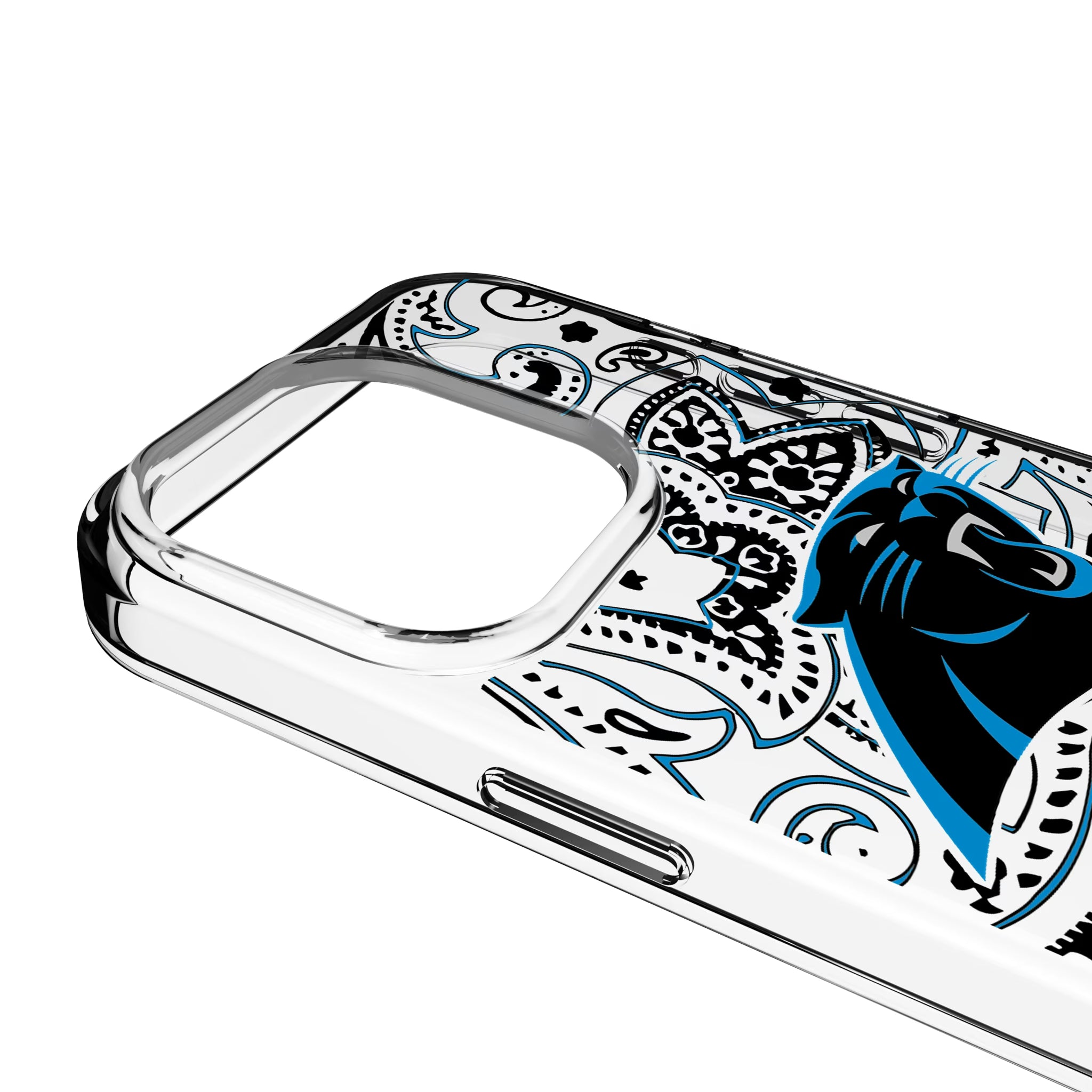 Carolina Panthers Paisley iPhone Clear Phone Case for Apple iPhone - Detail
