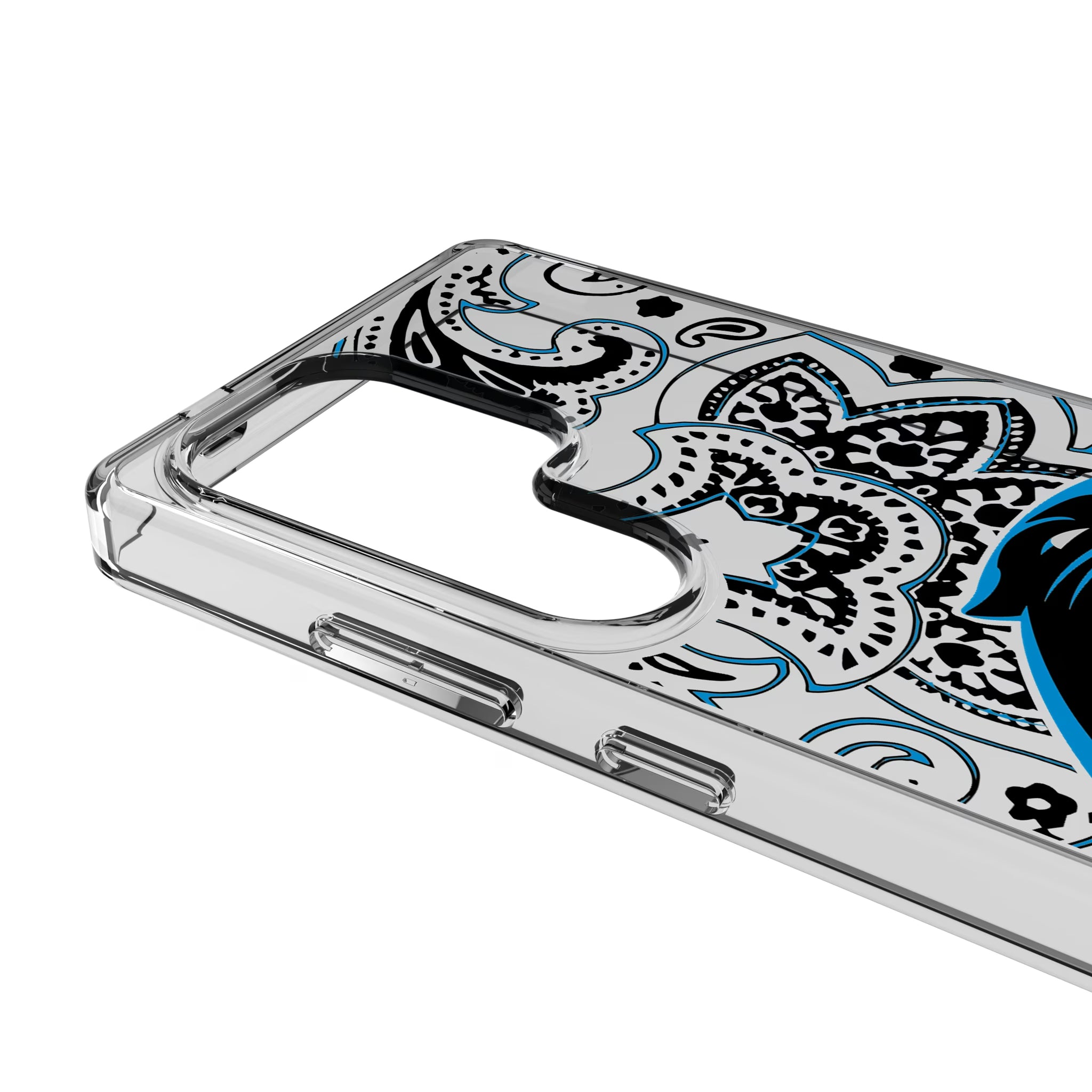 Carolina Panthers Paisley Galaxy Clear Phone Case for Samsung Galaxy - Detail