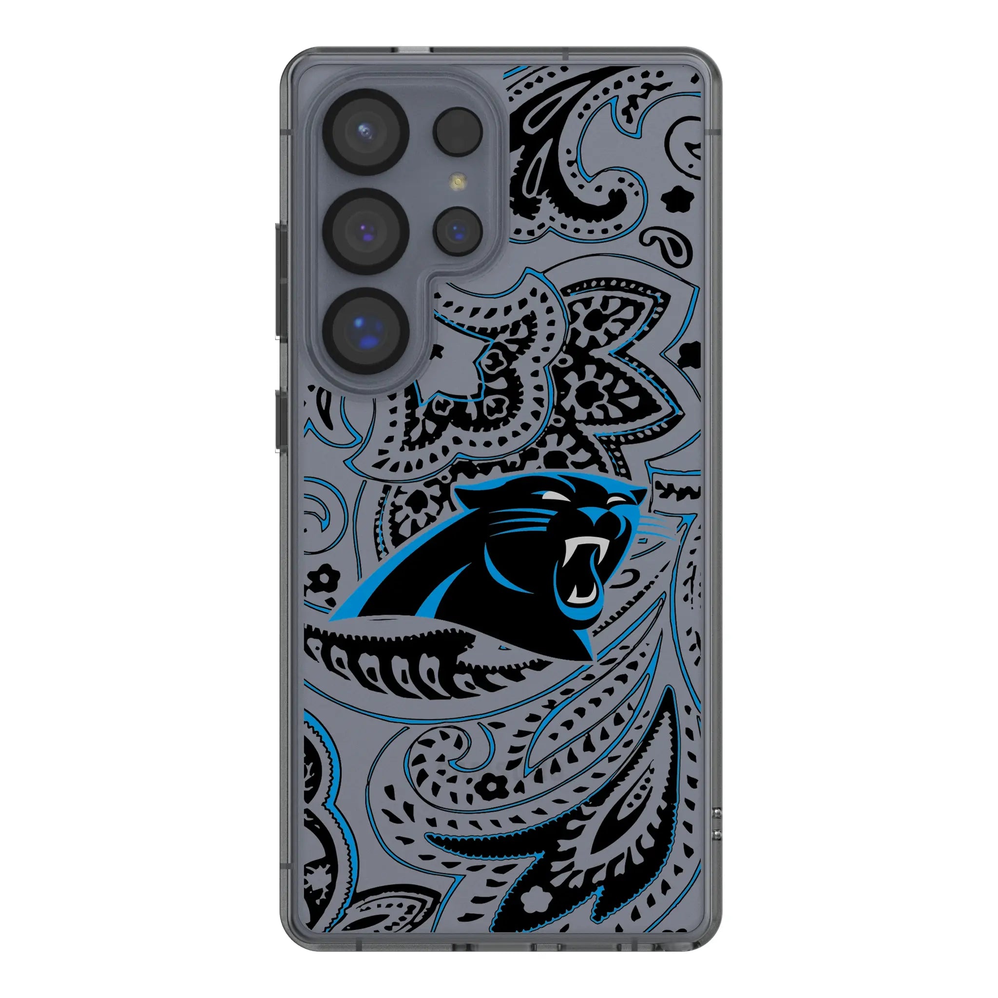 Carolina Panthers Paisley Galaxy Clear Phone Case for Samsung Galaxy#Device_Galaxy S25 Ultra