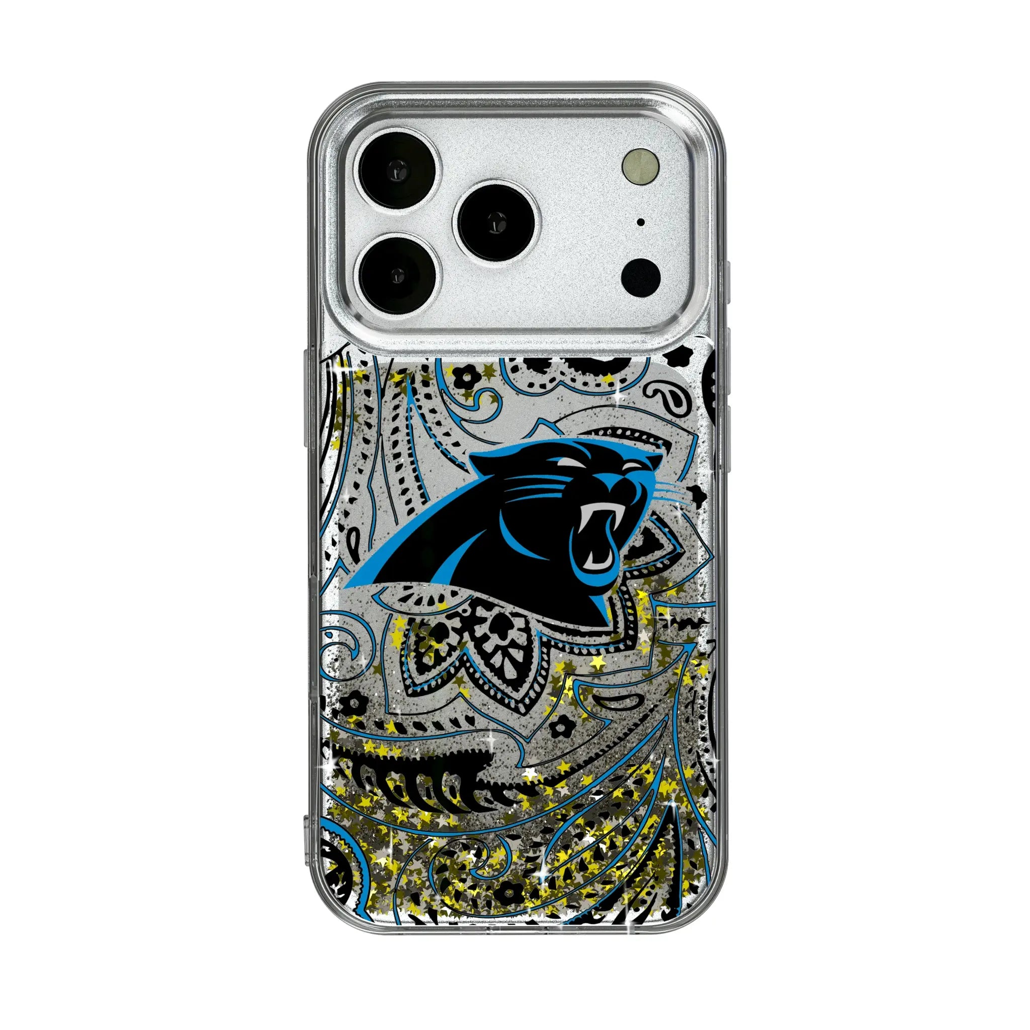 Carolina Panthers Paisley iPhone Glitter Phone Case for Apple iPhone