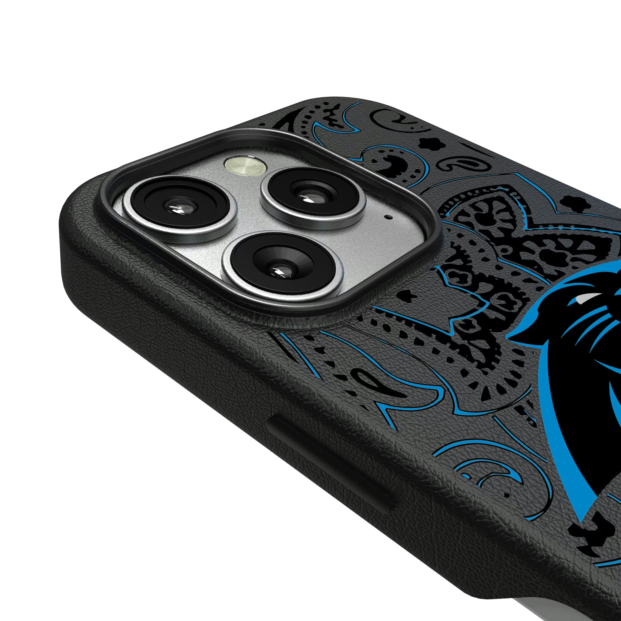 Carolina Panthers Paisley iPhone MagSafe Compatible Phone Case for Apple iPhone - Detail