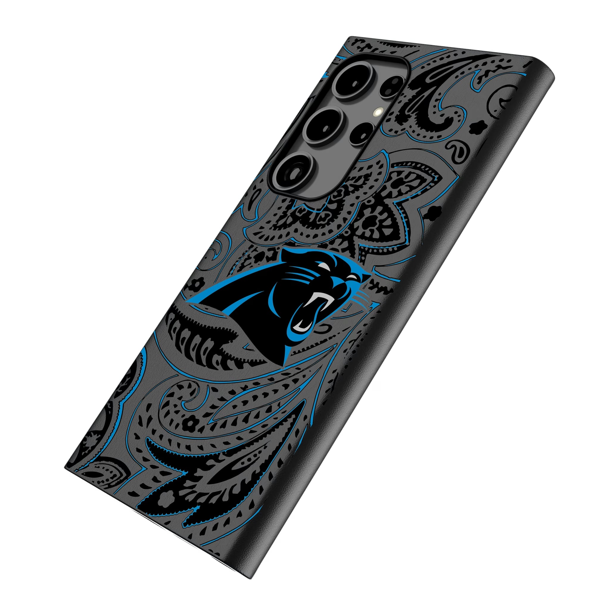 Carolina Panthers Paisley Galaxy MagSafe Compatible Phone Case for Samsung Galaxy - Isometric View