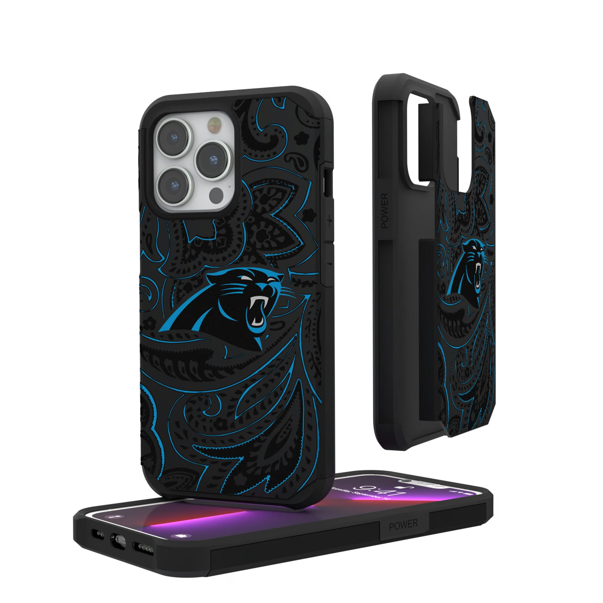 Carolina Panthers Paisley iPhone Rugged Phone Case for Apple iPhone