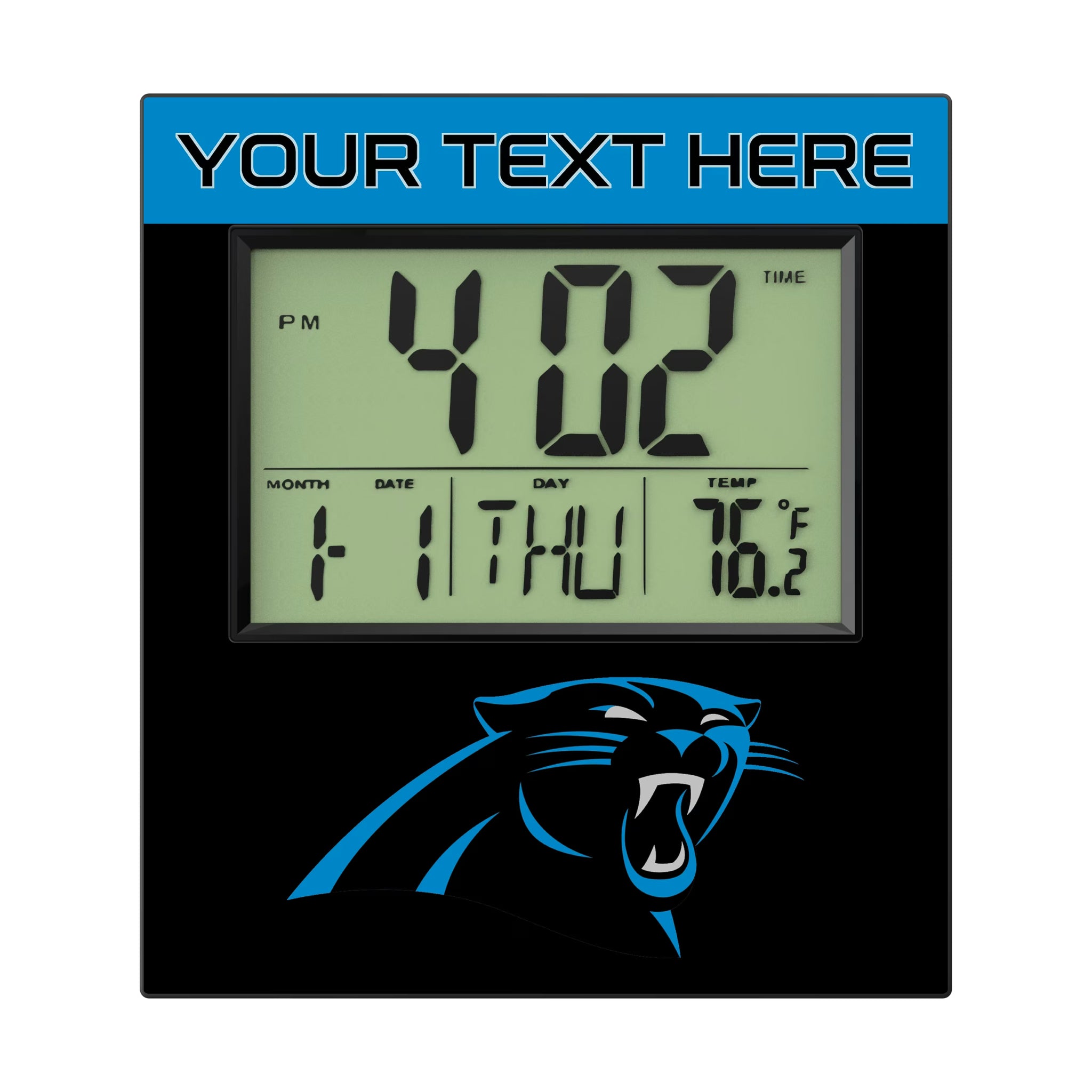 Carolina Panthers Personalized Color Block Wall Clock