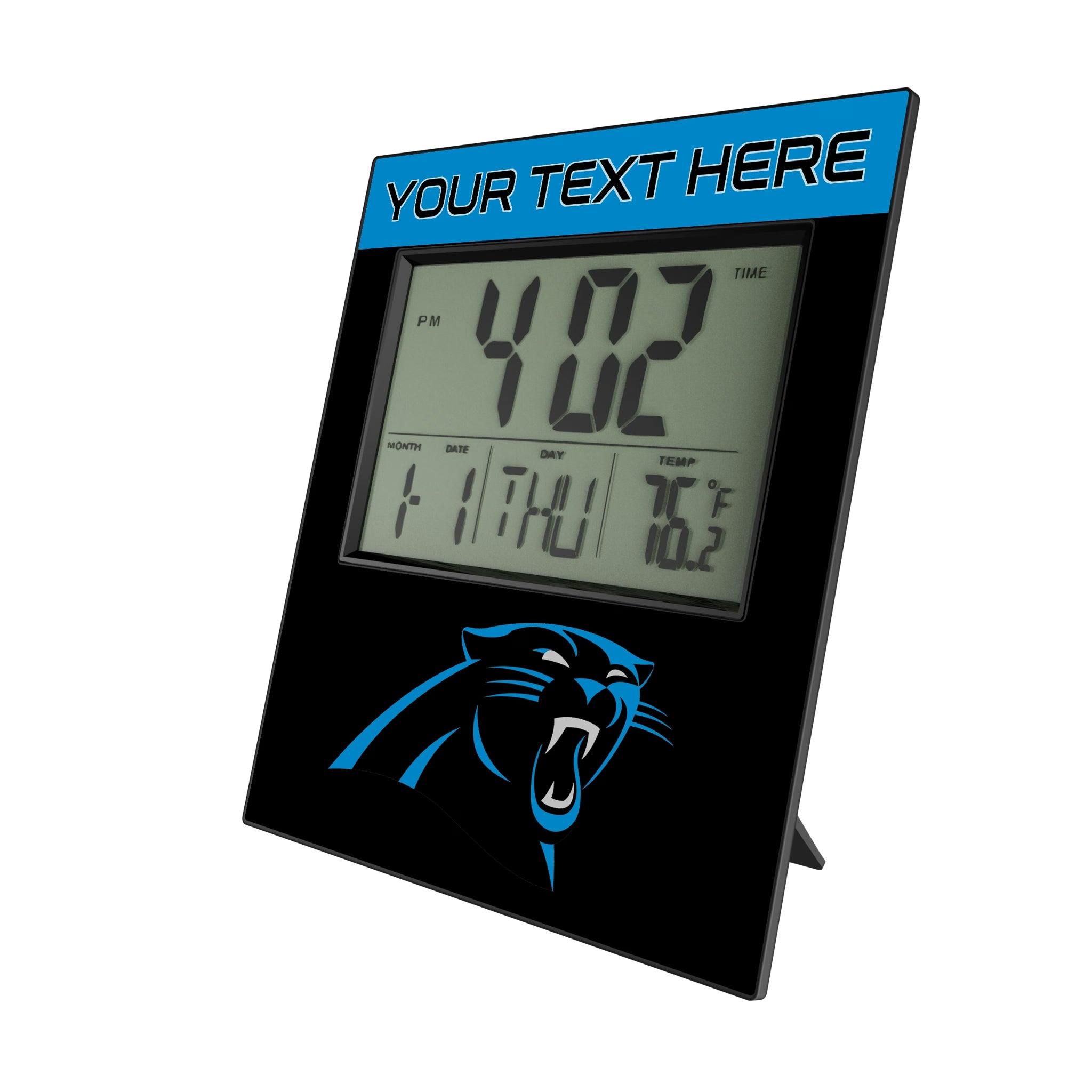 Carolina Panthers Personalized Color Block Wall Clock