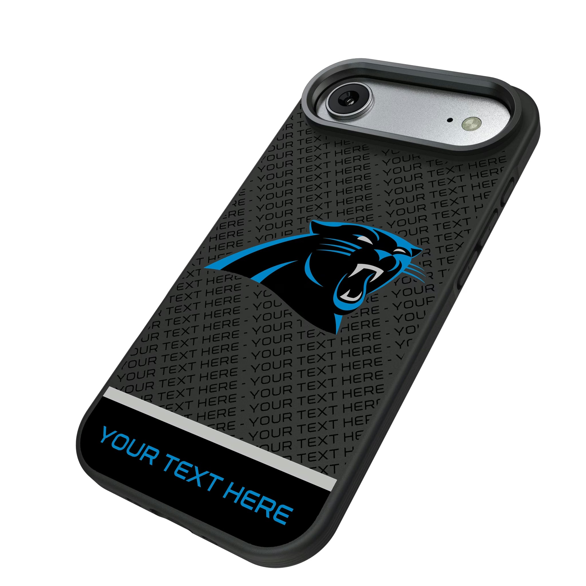 Carolina Panthers Personalized EndZone Plus iPhone Bump Phone Case for Apple iPhone - Isometric View#Device_iPhone Air