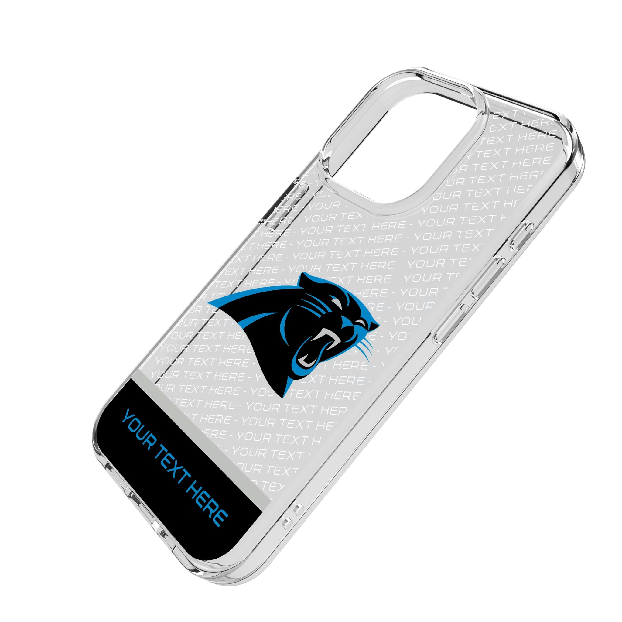 Carolina Panthers Personalized EndZone Plus iPhone Clear Phone Case for Apple iPhone - Isometric View
