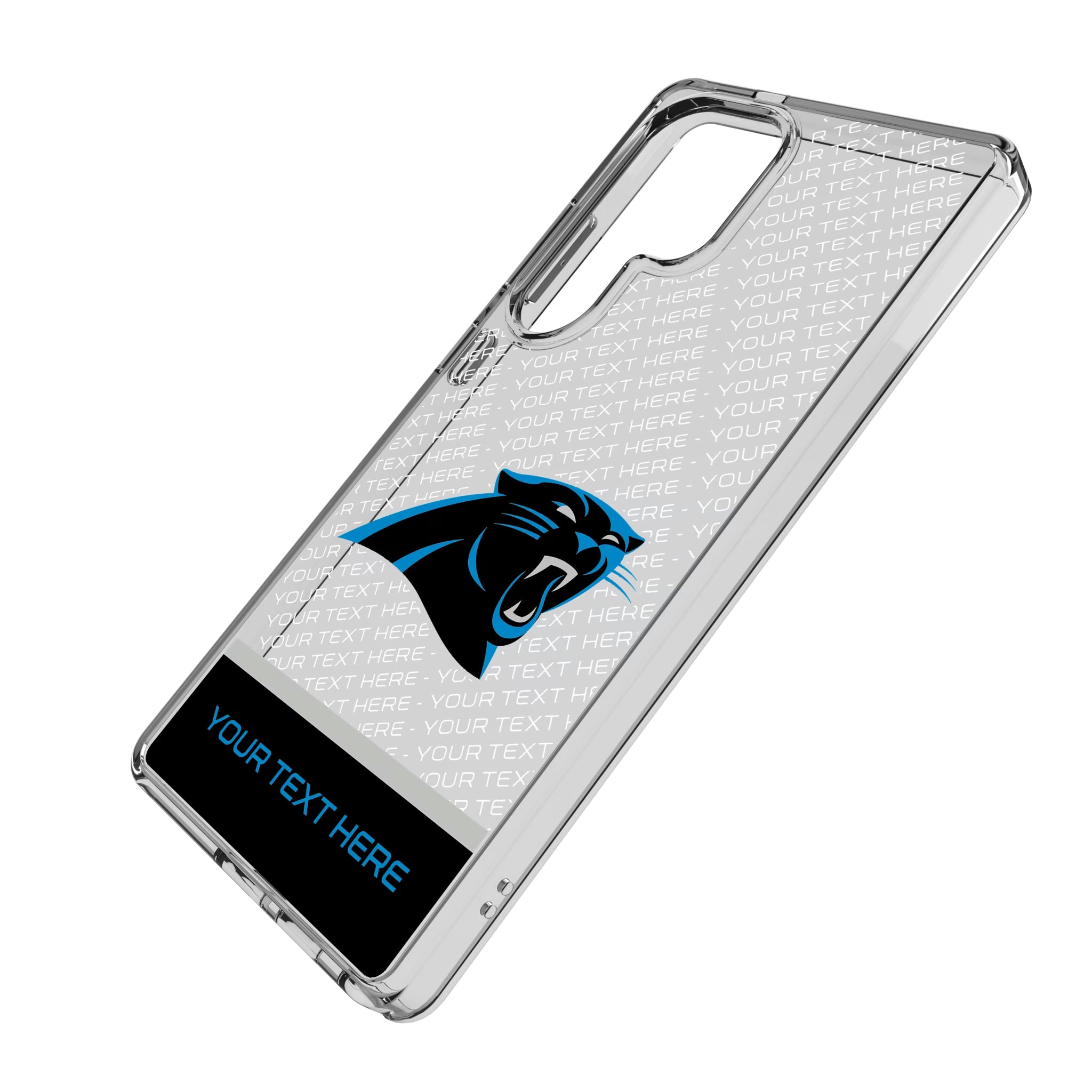 Carolina Panthers Personalized EndZone Plus Galaxy Clear Phone Case for Samsung Galaxy - Isometric View