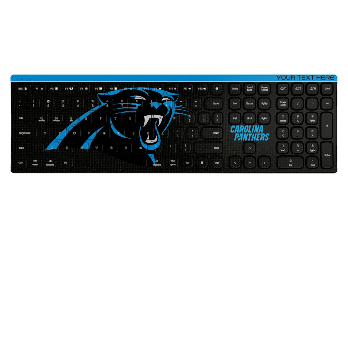Carolina Panthers Personalized Endzone Solid KKB605 Curved Wireless Keyboard