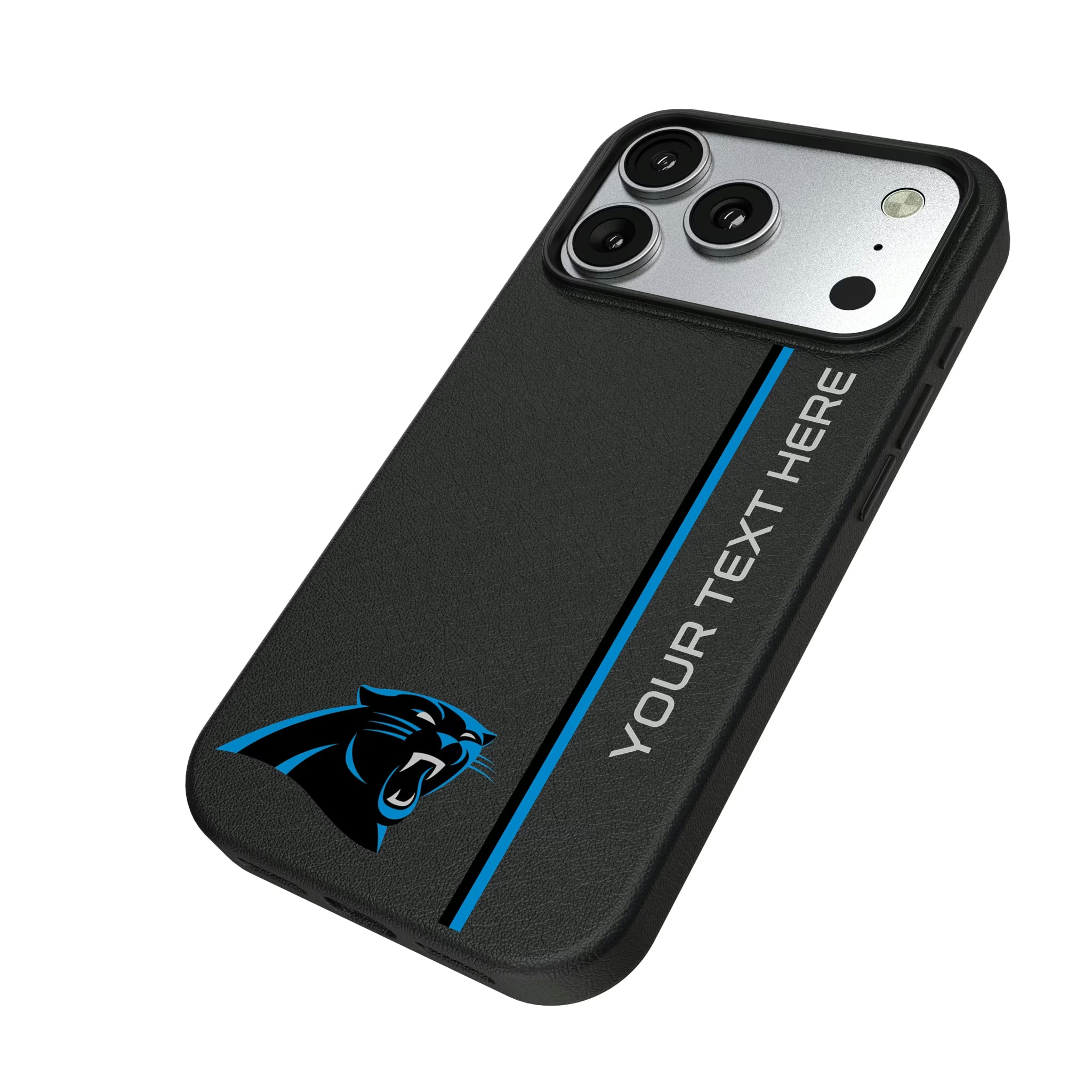 Carolina Panthers Personalized Sidebard iPhone MagSafe Compatible Phone Case for Apple iPhone - Isometric View#Device_iPhone 17 Pro