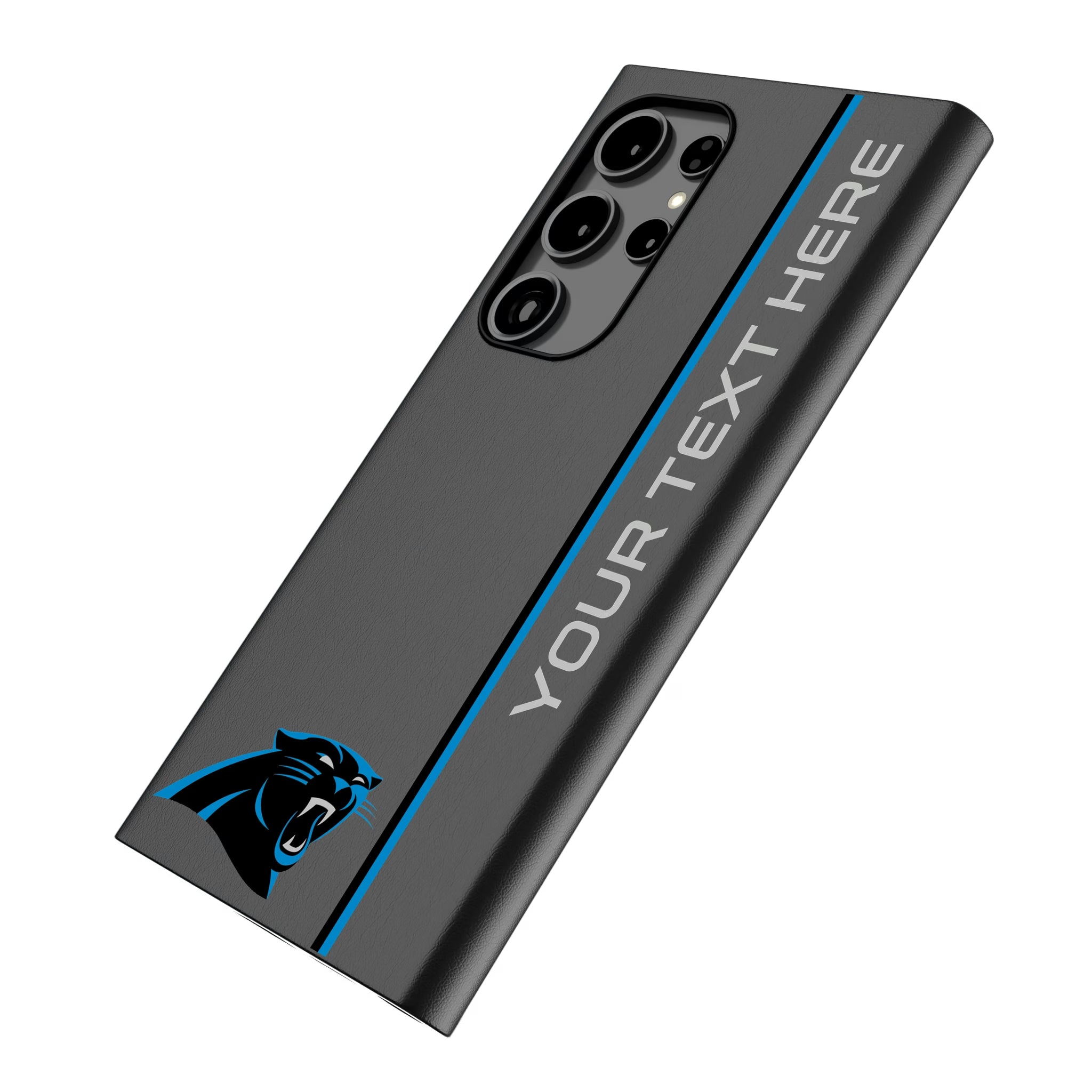 Carolina Panthers Personalized Sidebard Galaxy MagSafe Compatible Phone Case for Samsung Galaxy - Isometric View